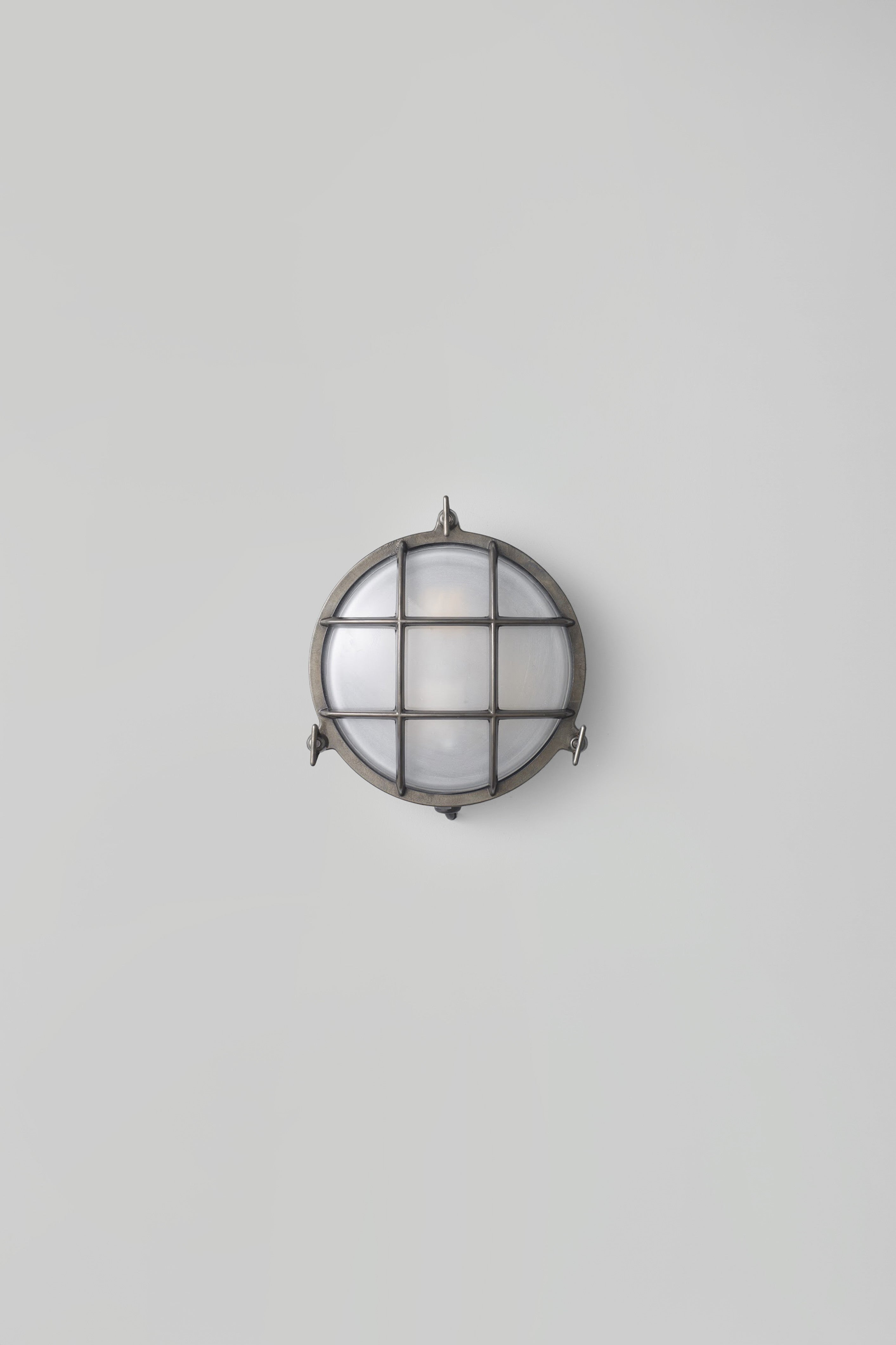 OBTC Product Image: 7027 Brass Bulkhead, Weathered Brass, Frosted Glass, Davey Lighting