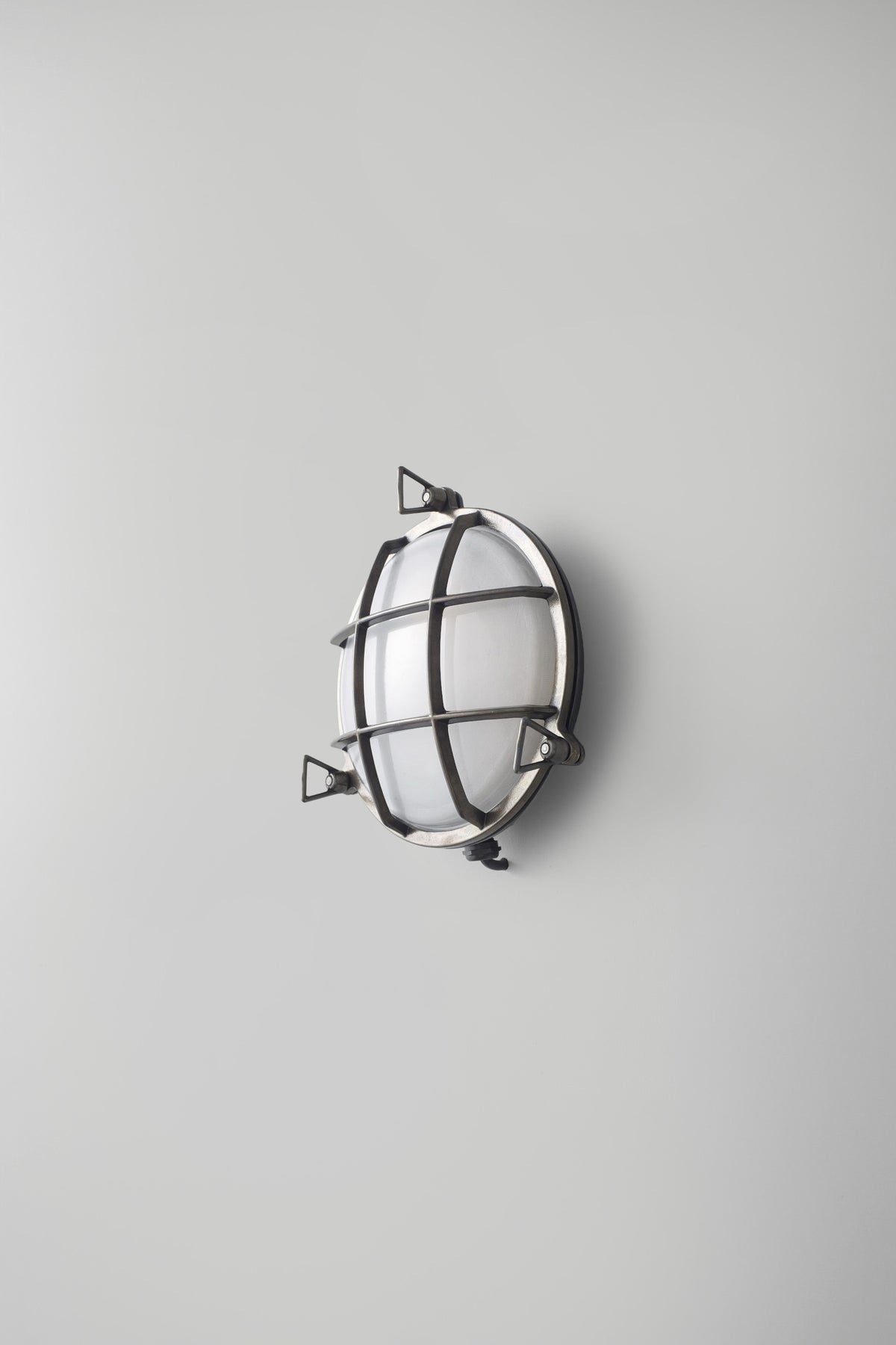 OBTC Product Image, Light Off: 7027 Brass Bulkhead, Weathered Brass, Frosted Glass, Davey Lighting Range