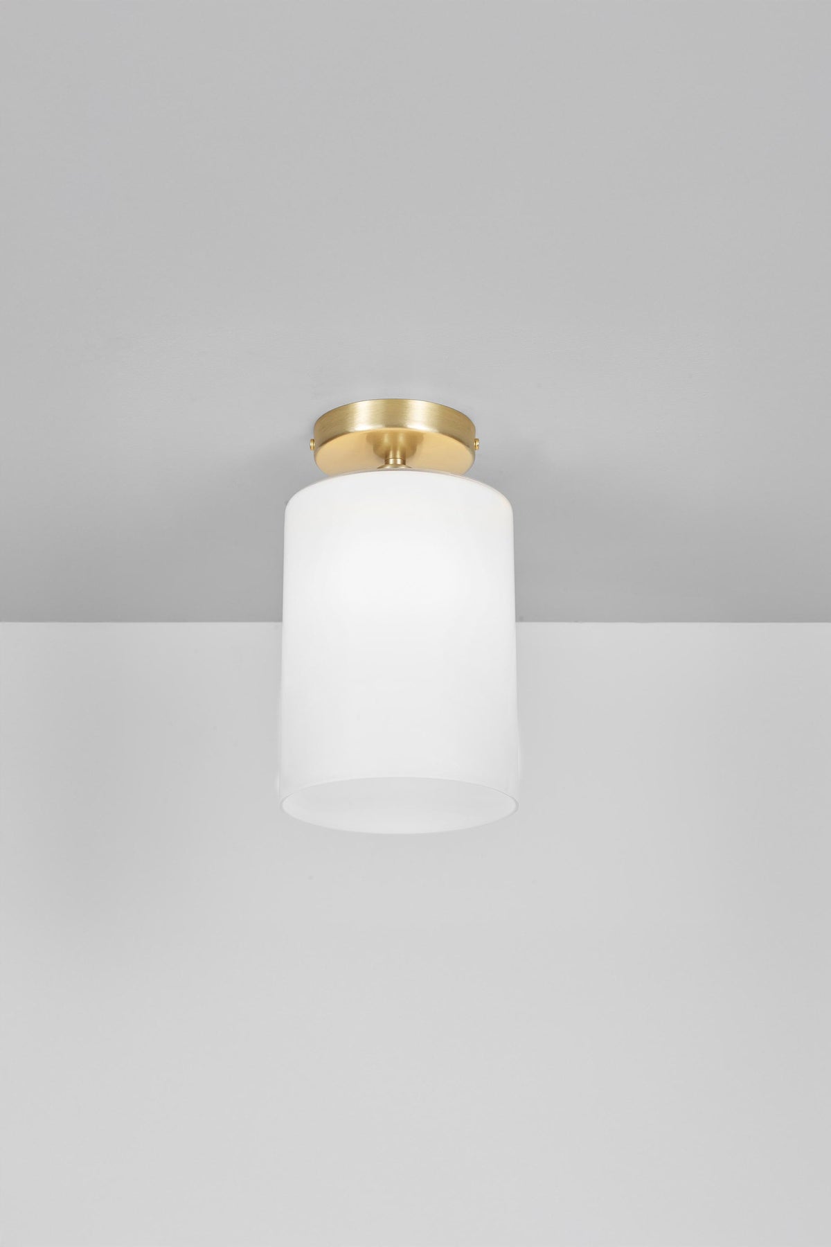 OBTC Product Image: Brompton Size 2 Ceiling Light Satin Brass Opal Glass