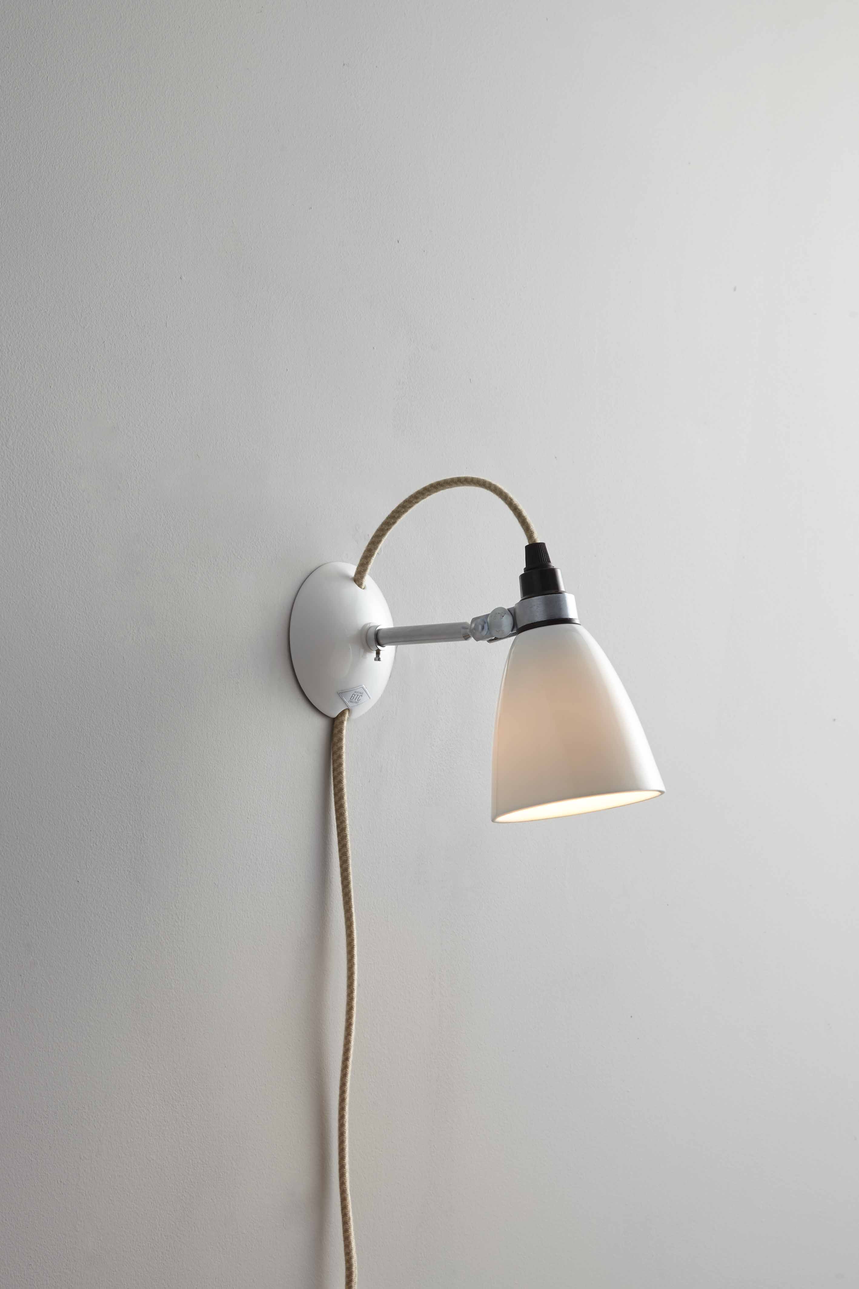 Hector Small Dome Wall Light Plug, switch & cable