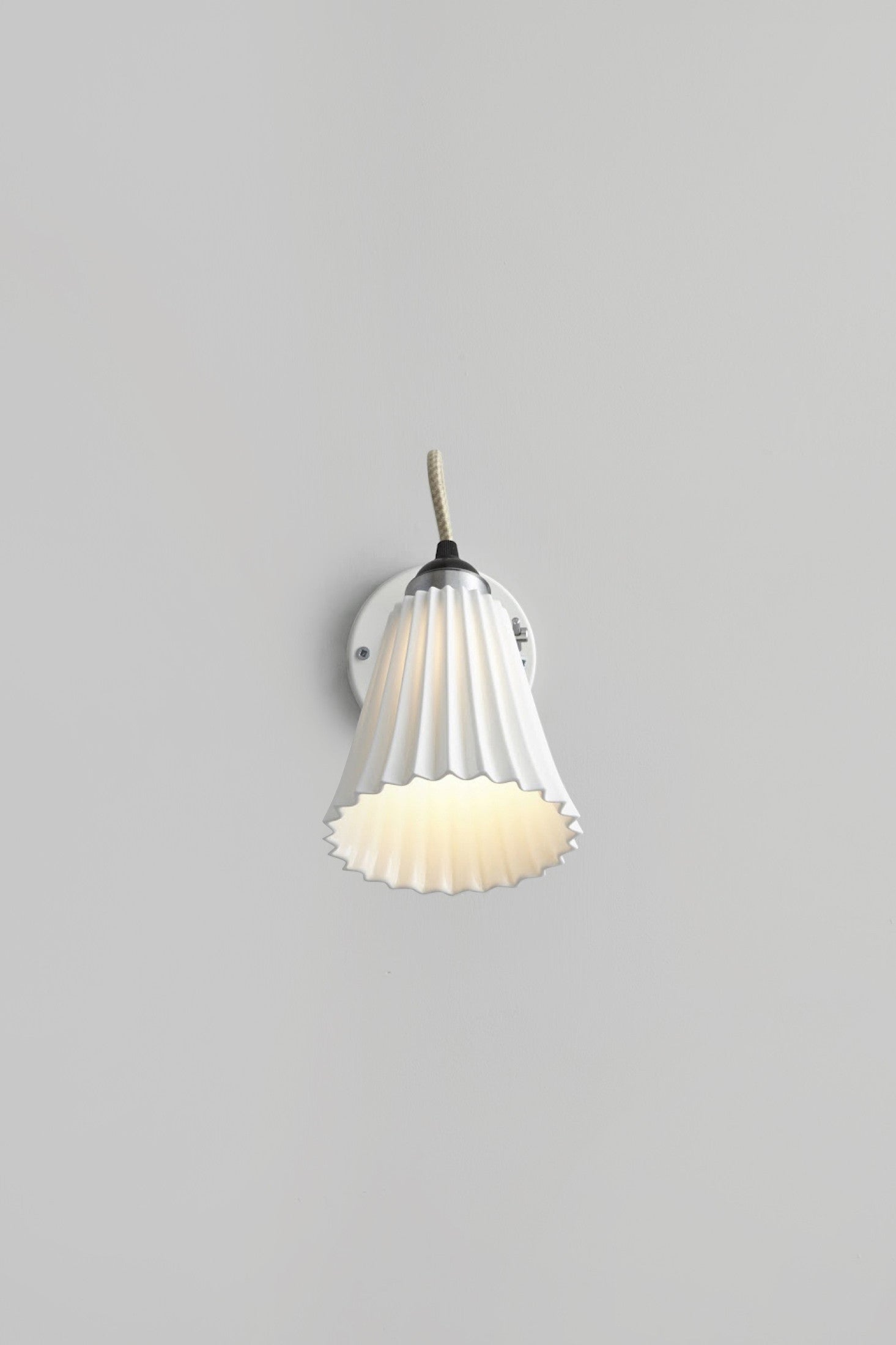 Hector Pleat Medium Wall Light, Switched