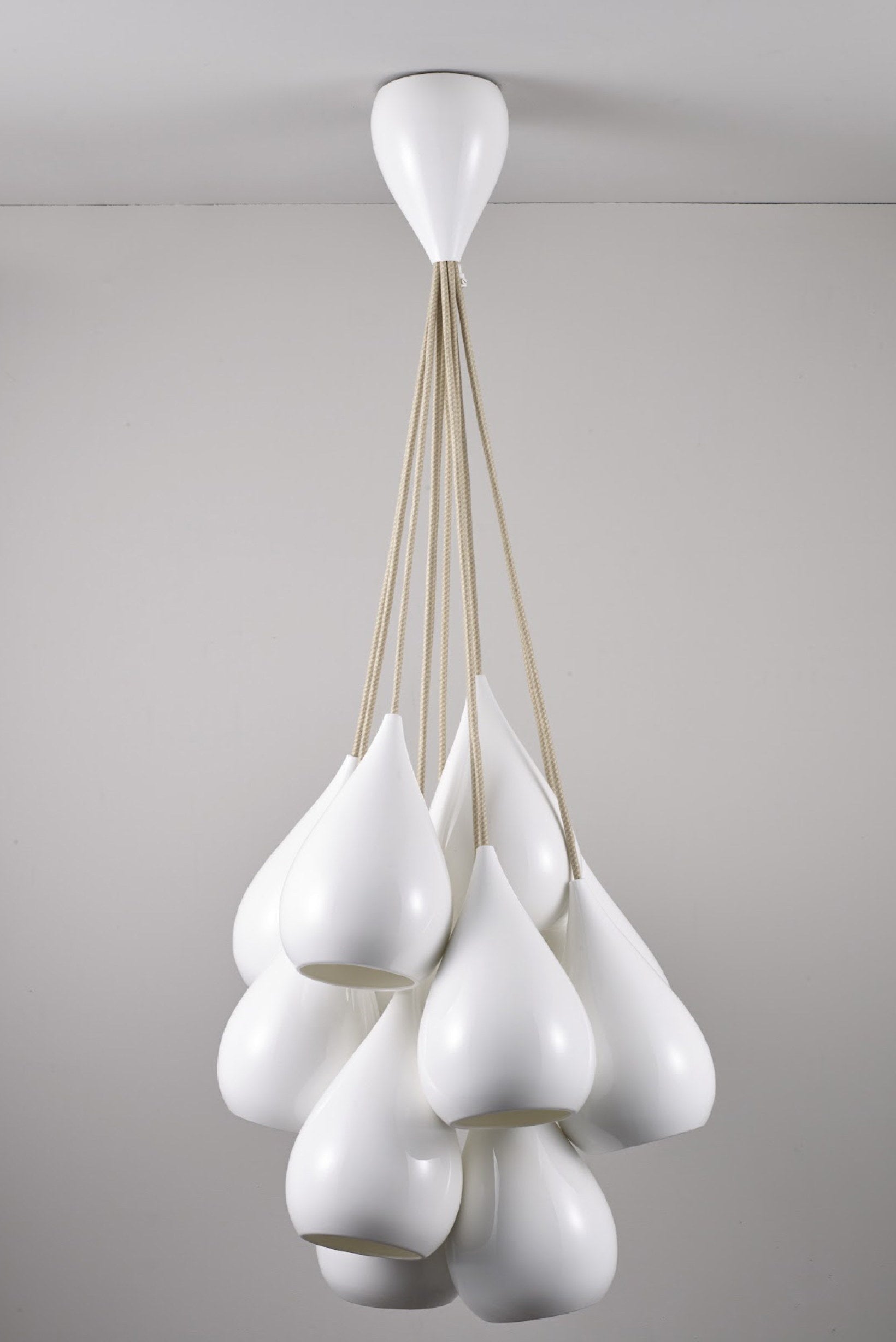 OBTC Product Image: Drop One Grouping of Eleven Pendants, Natural White Gloss
