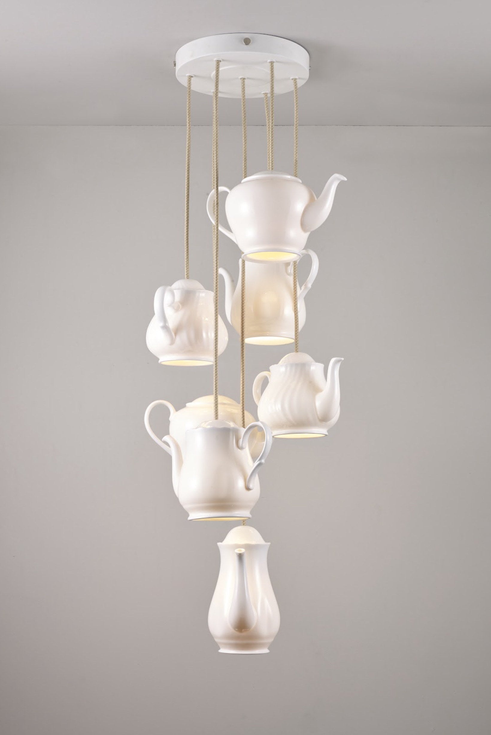 Teapot Pendant Grouping of Seven