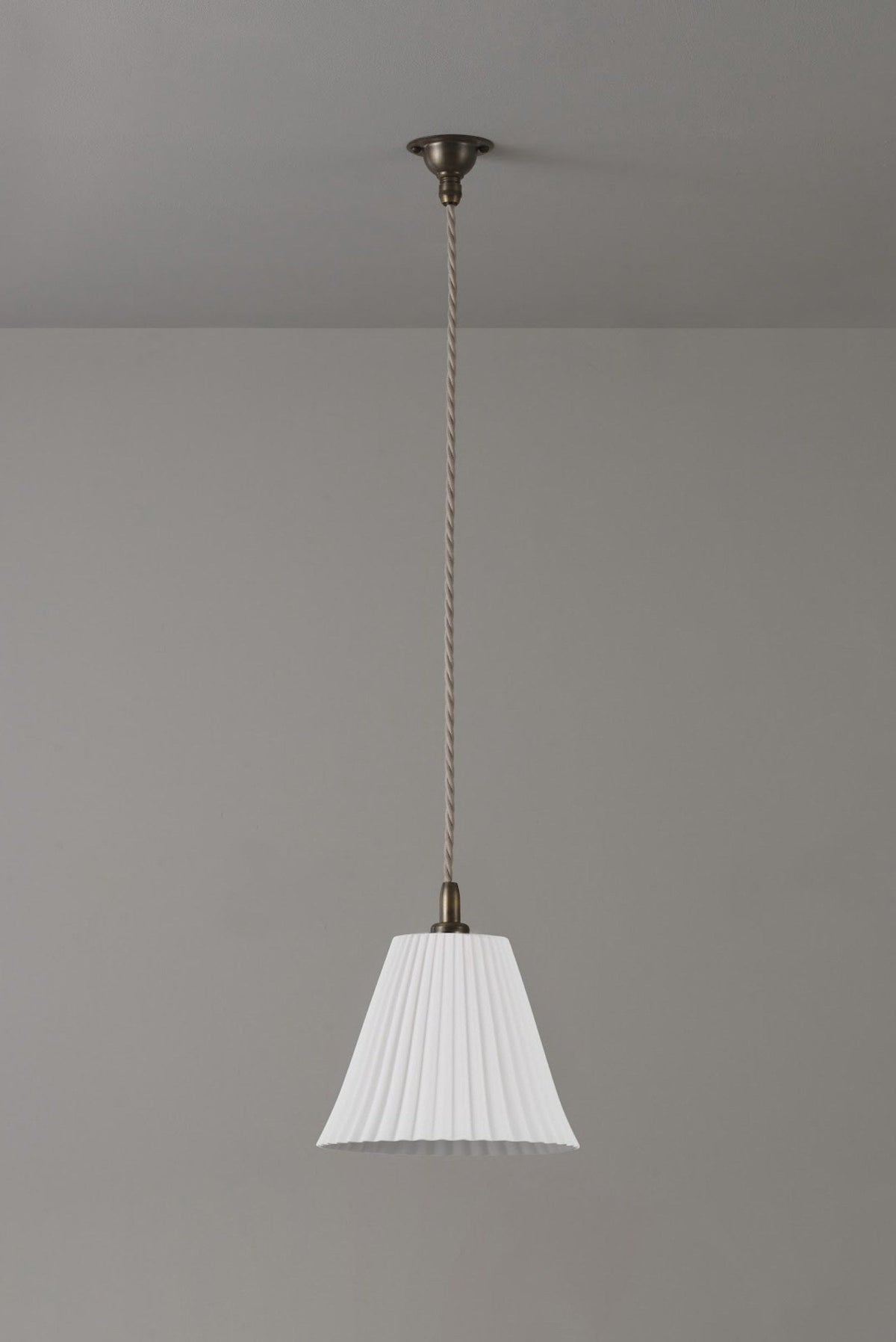 Antique Brass Pleat Large Pendant