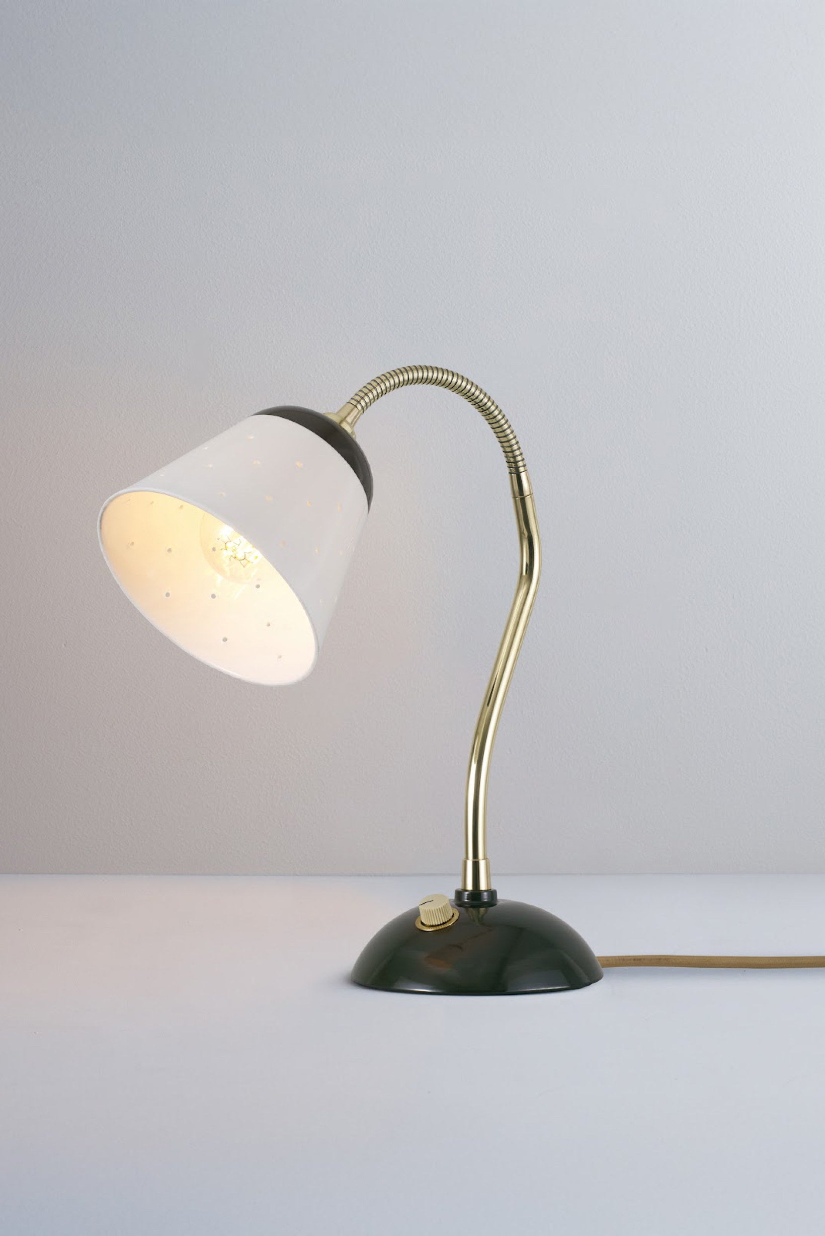 OBTC Product Image, Light On: Alma Table Light, Seaweed & Satin Brass