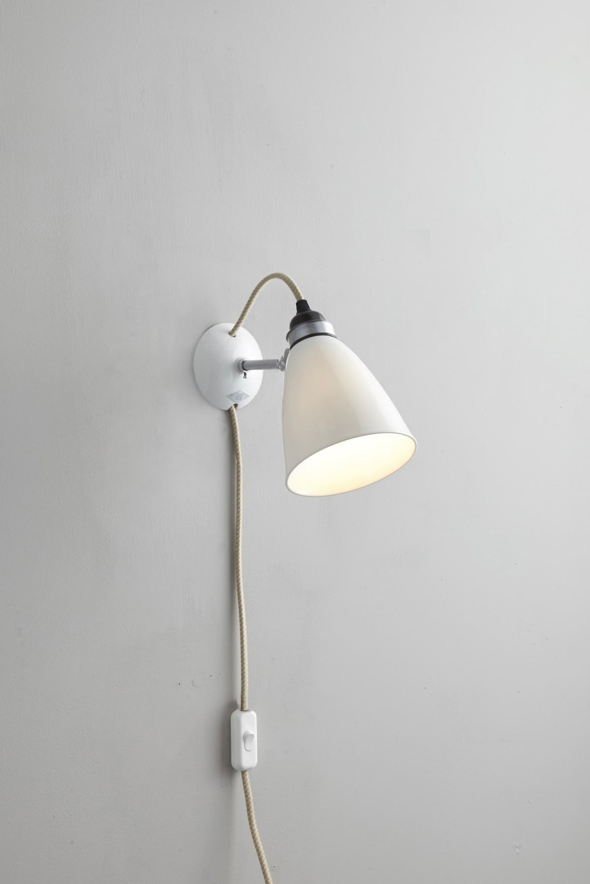 Hector Medium Dome Wall Light Plug, switch & cable