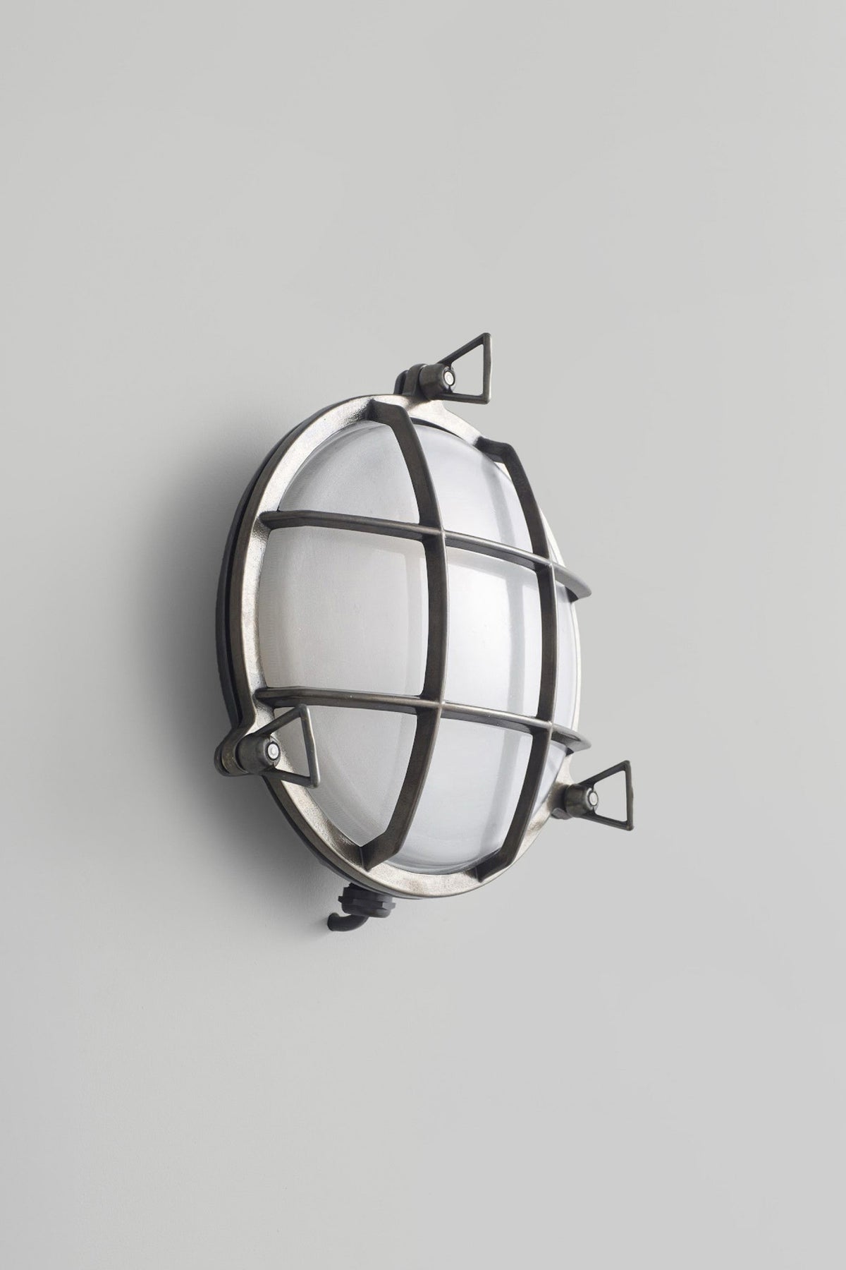OBTC Product Image, Light Off: 7027 Brass Bulkhead, Weathered Brass, Frosted Glass, Davey Lighting Range