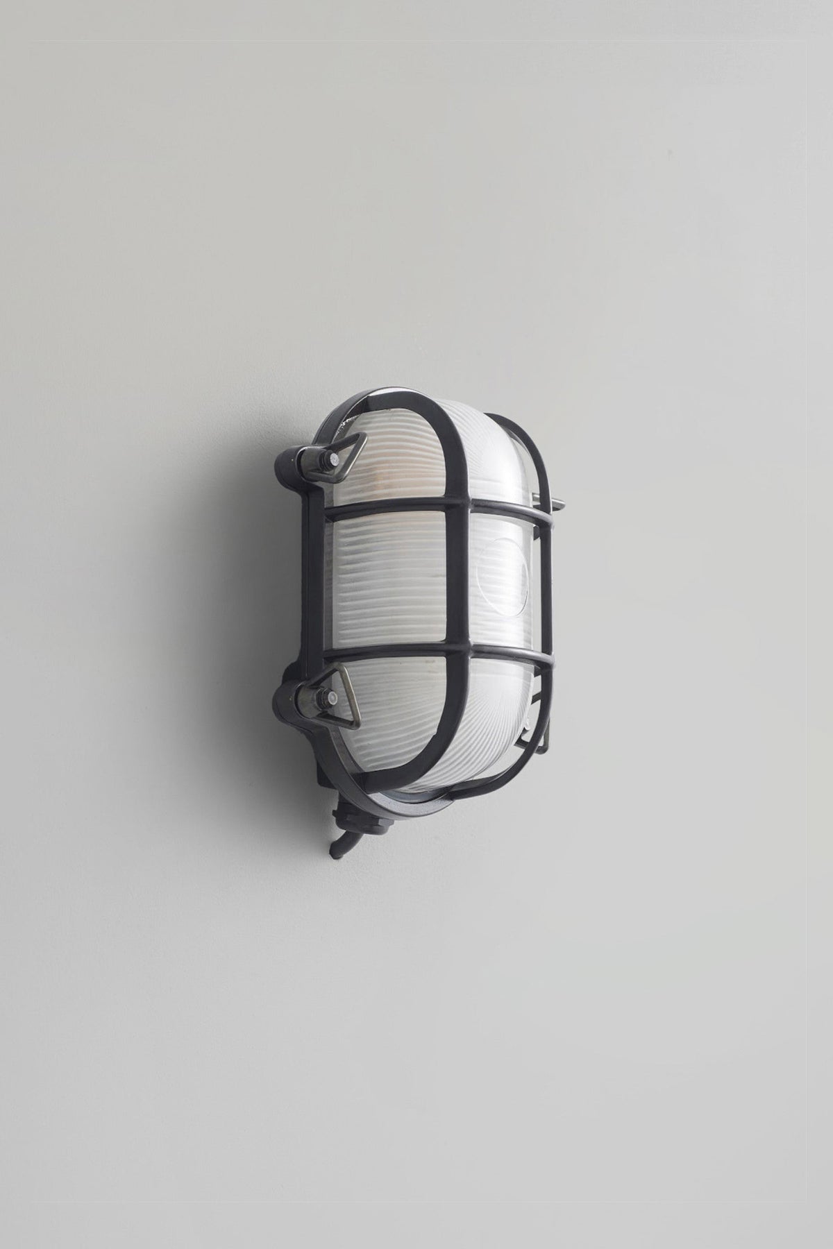 OBTC Product Image, Light Off: Oval Brass Bulkhead 7036, Weathered Brass, Frosted Prismatic Glass, Davey Lighting Range