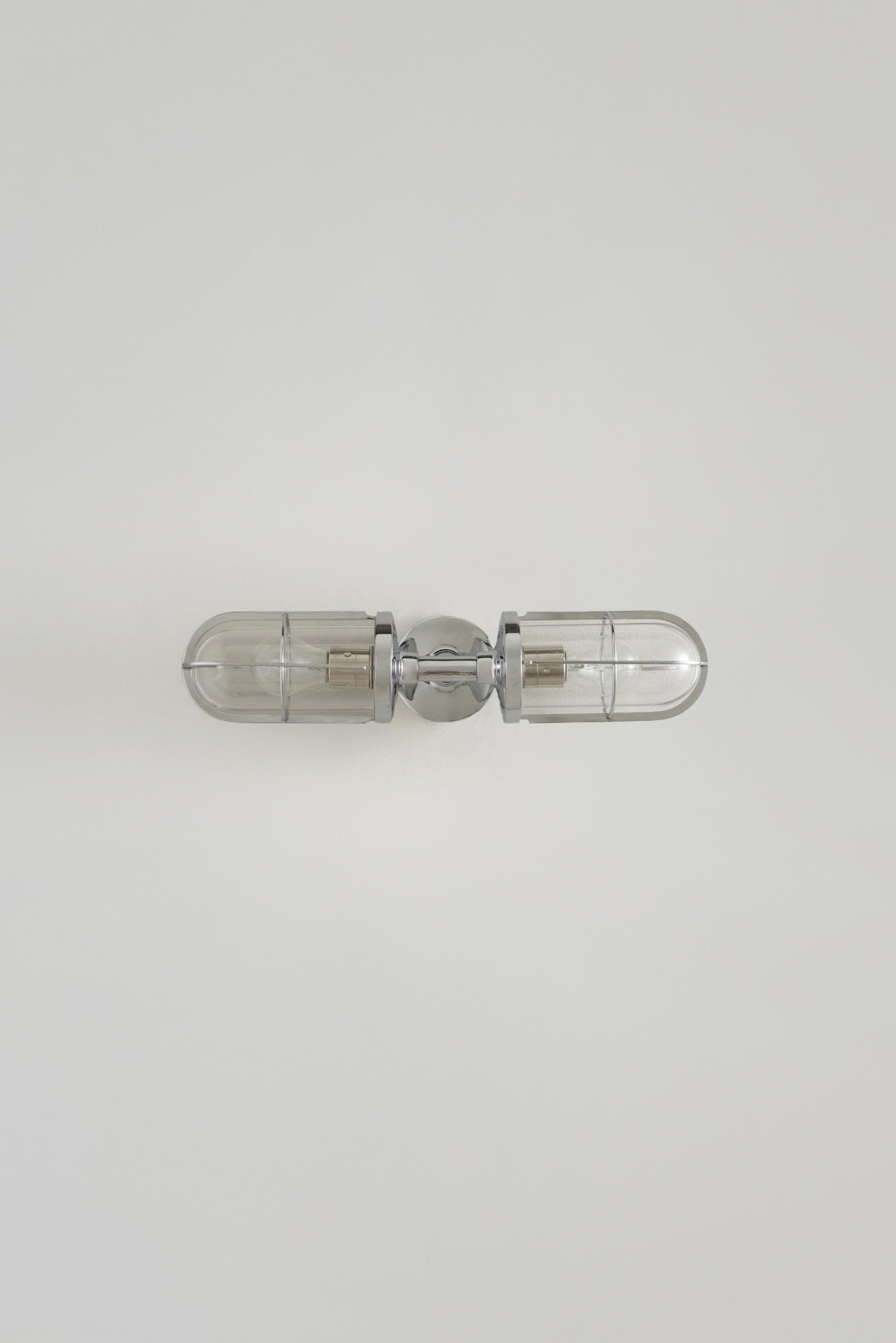 OBTC Product Image, Light Off: Weatherproof Ship's Double Well Glass 7208, Chrome Plated, Clear Glass, Davey Lighting Range