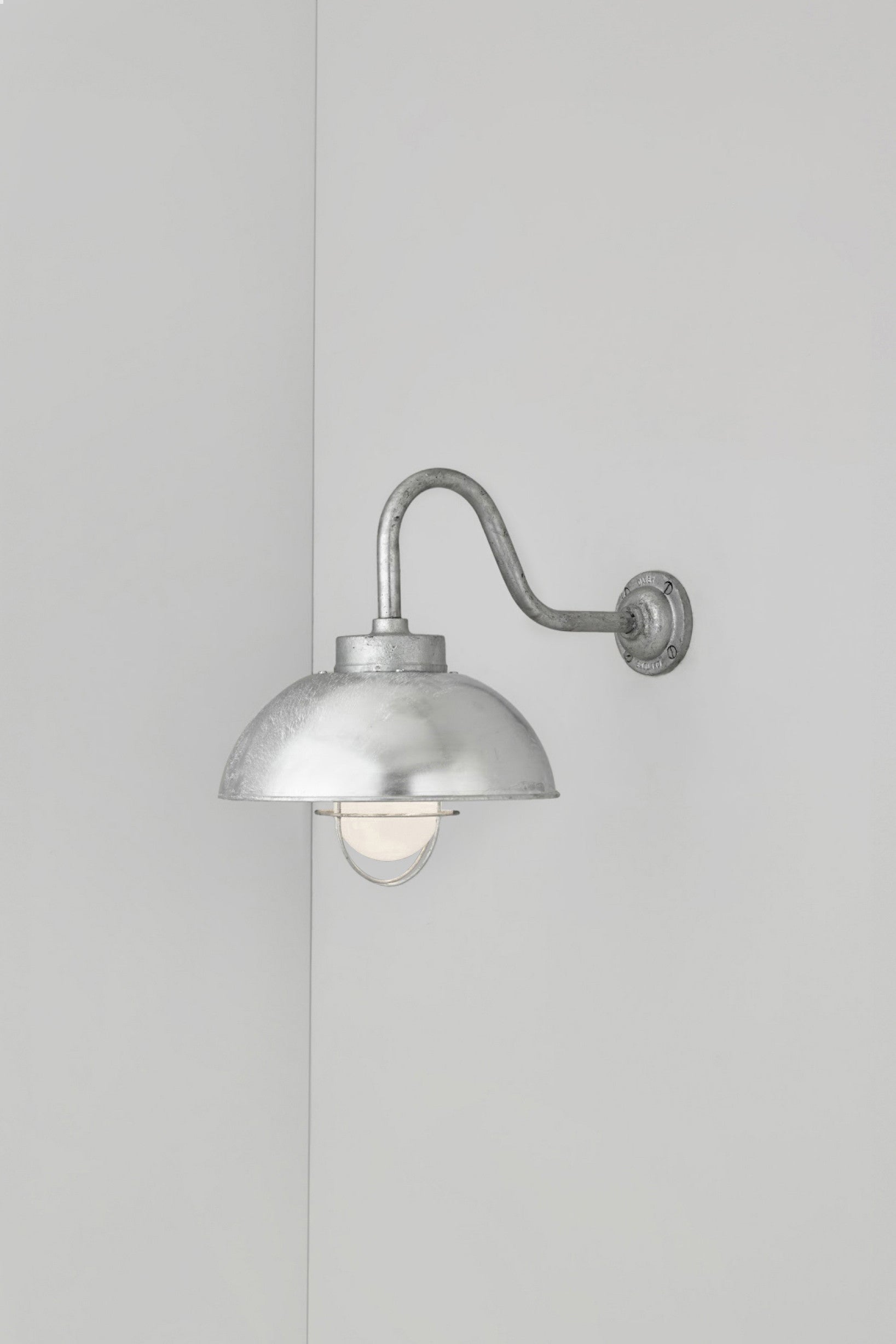 OBTC Product Image, Light On: Shipyard Wall Light 7222, Galvanised Silver, Frosted Glass, Davey Lighting Range