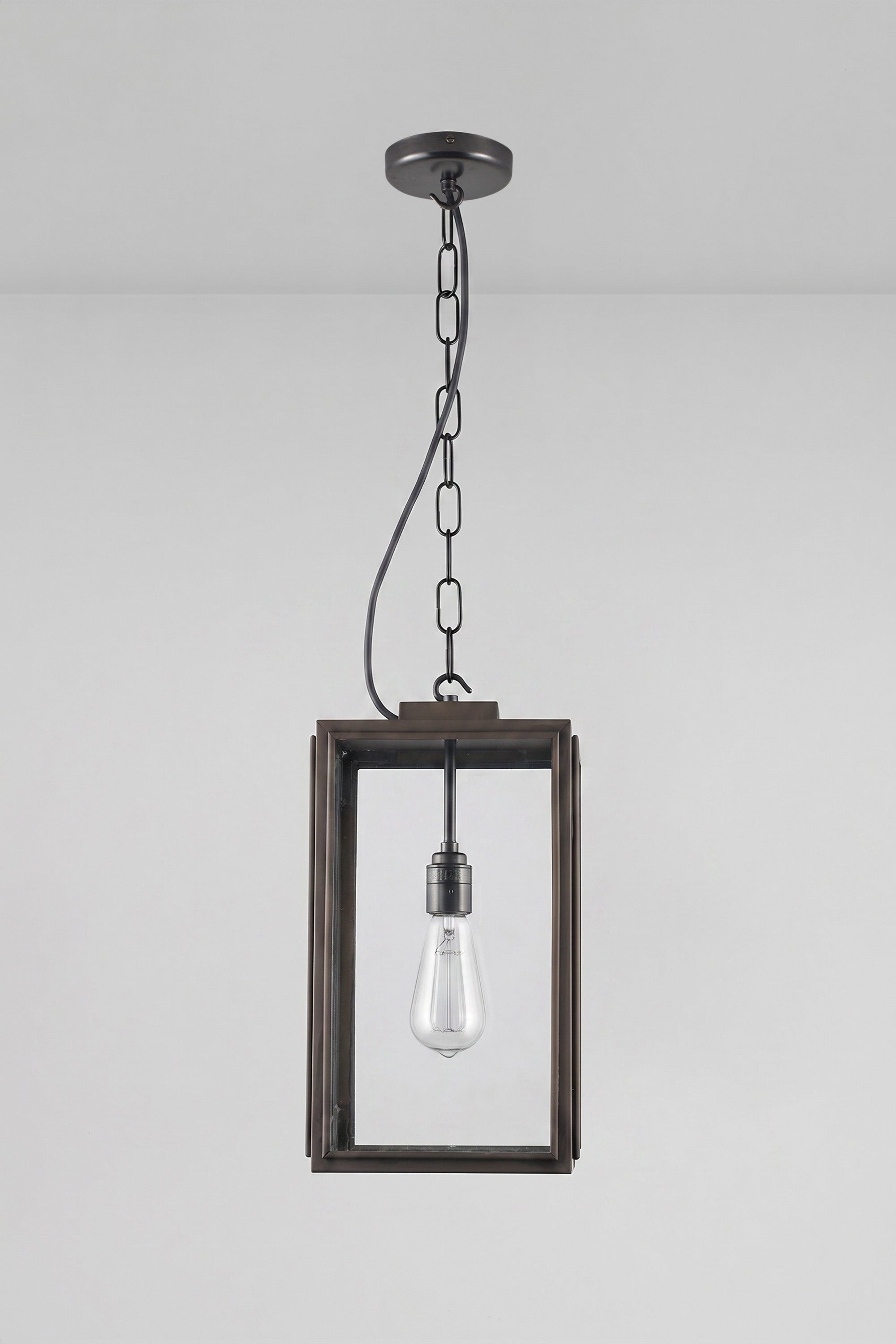 Small Square Pendant, Closed Top