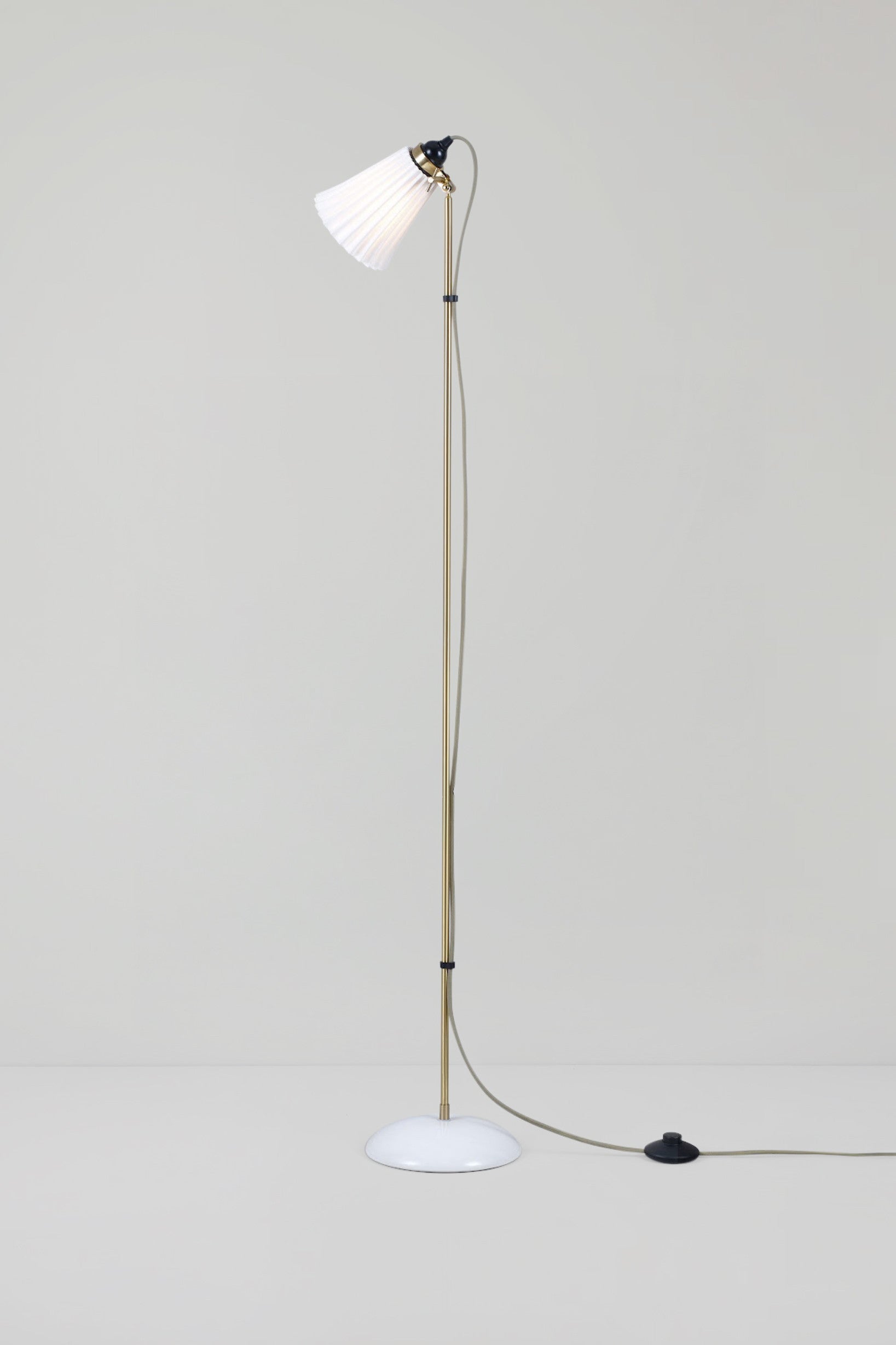 Hector Pleat Medium Floor Light, Brass