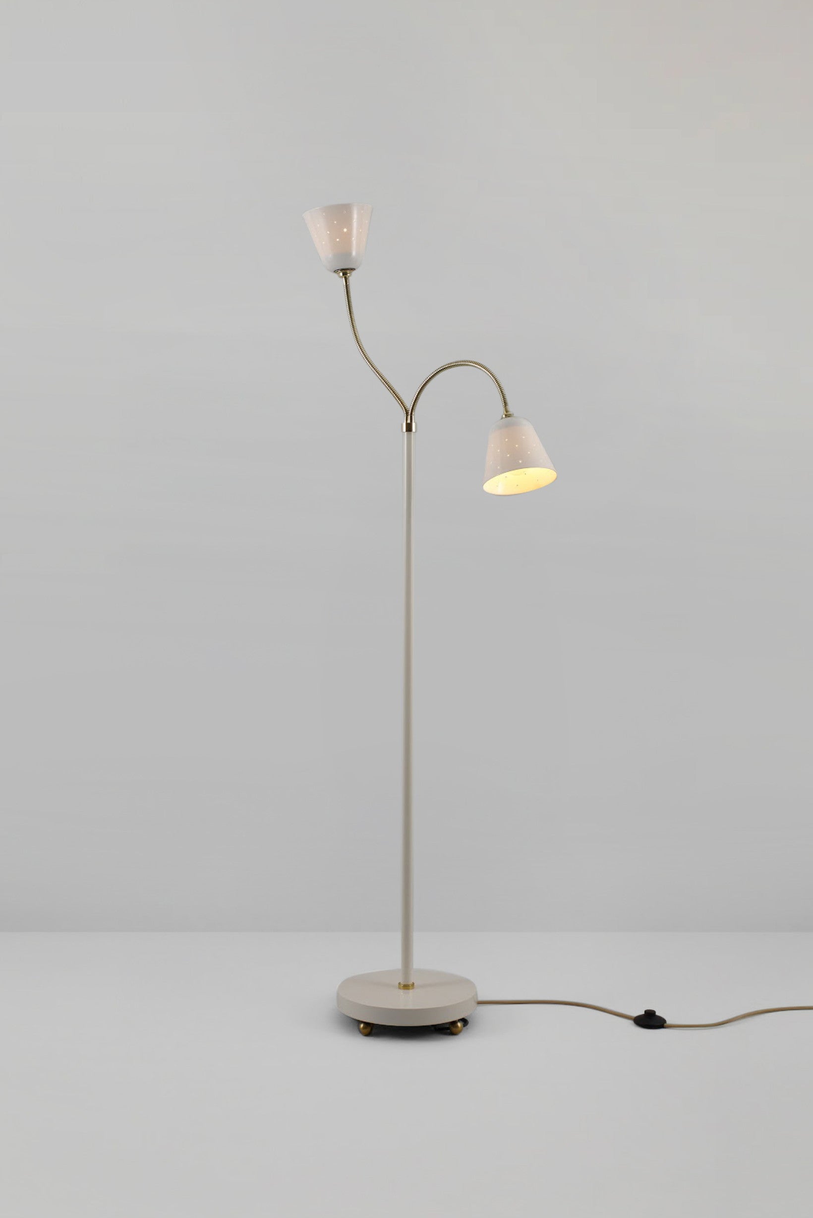 OBTC Product Image, Light On: Alma Floor Light, Natural White & Satin Brass