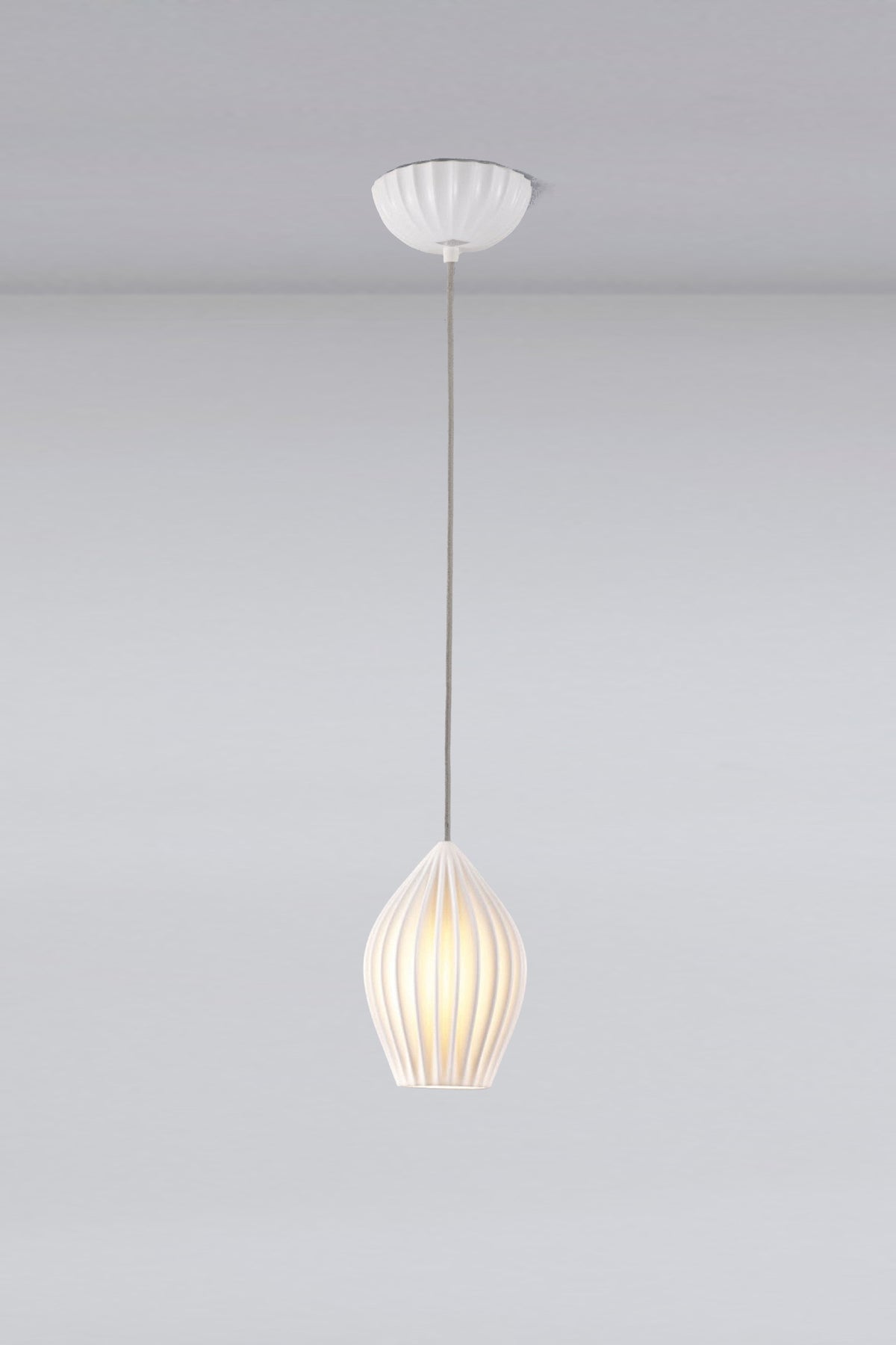 OBTC Product Image, Light On: Fin Medium Pendant, Natural White