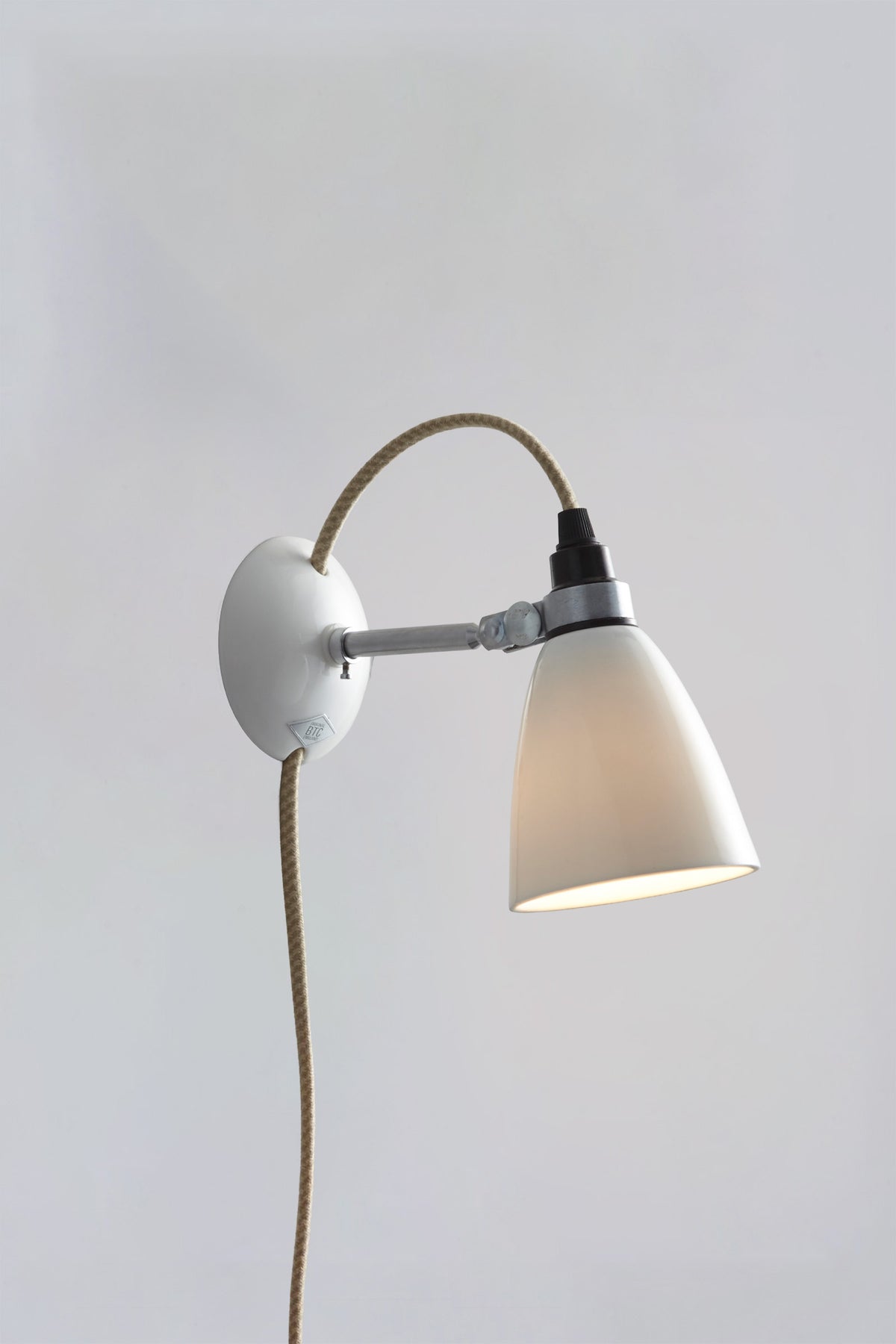 OBTC Product Image, Light On: Hector Small Dome Wall Light Plug, switch & cable, Natural White
