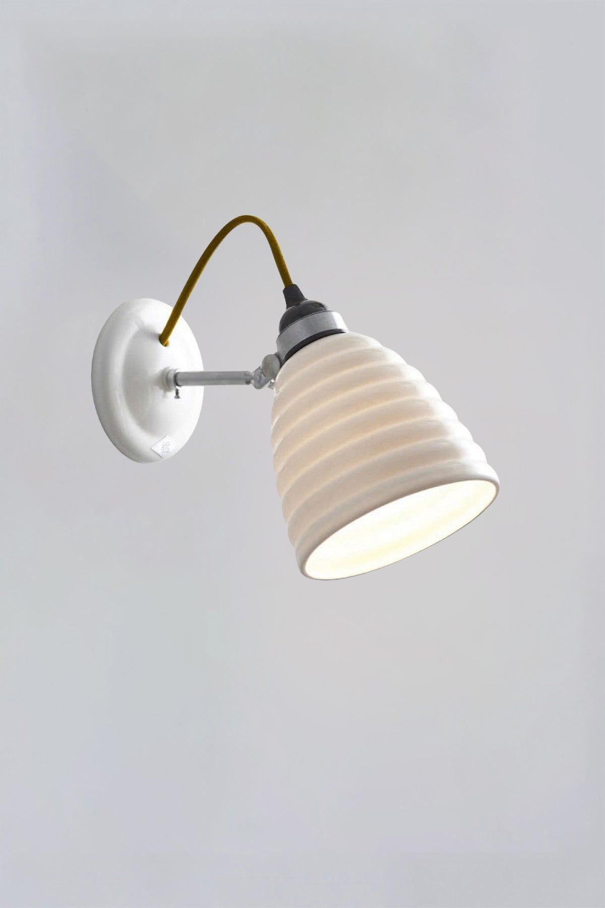 OBTC Product Image, Light On: Hector Bibendum Wall Light, Natural White With Yellow Cable