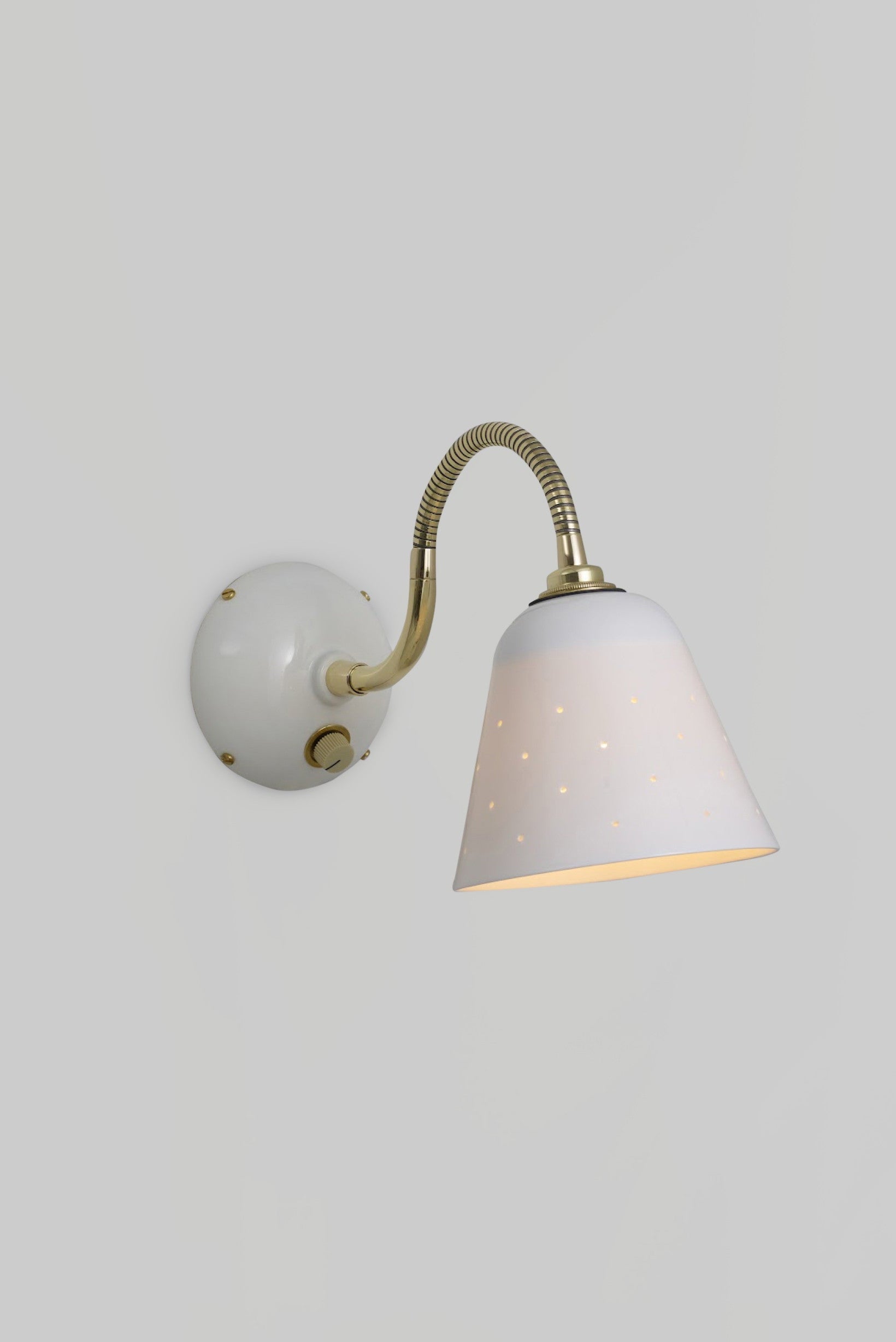 OBTC Product Image, Light On: Alma Wall Light with Dimmer, Natural White & Satin Brass