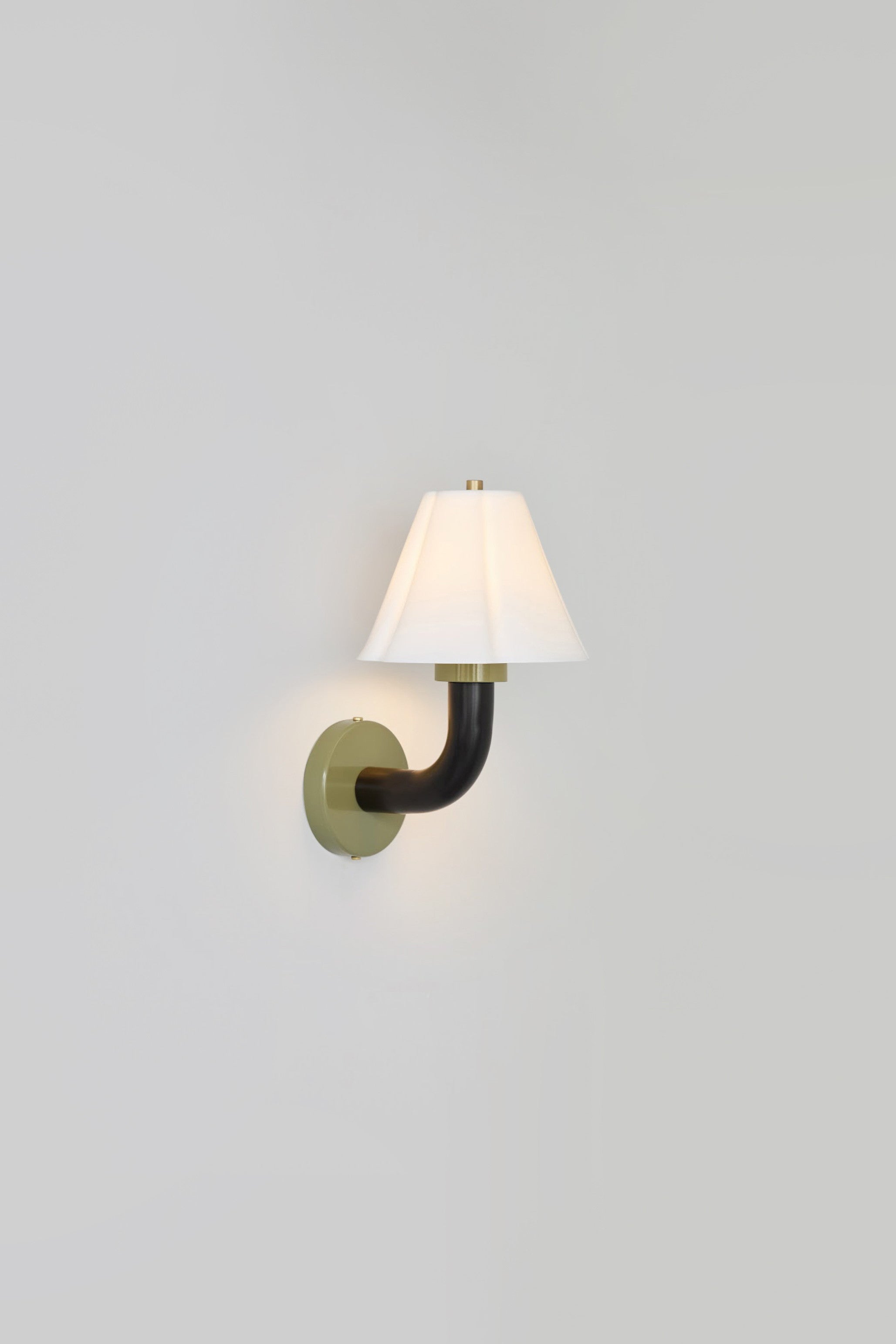 OBTC Product Image, Light On: Blossom Wall Light in Olive Green