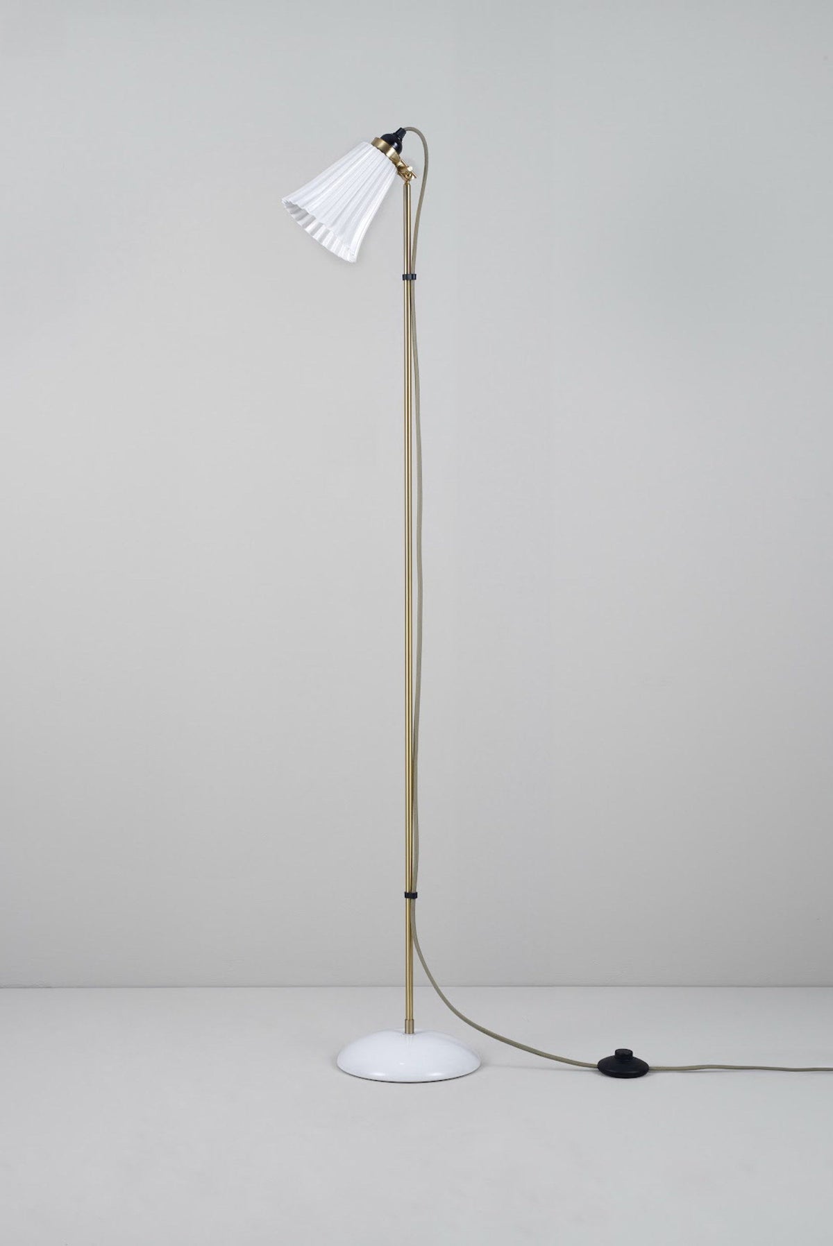 Hector Pleat Medium Floor Light, Brass