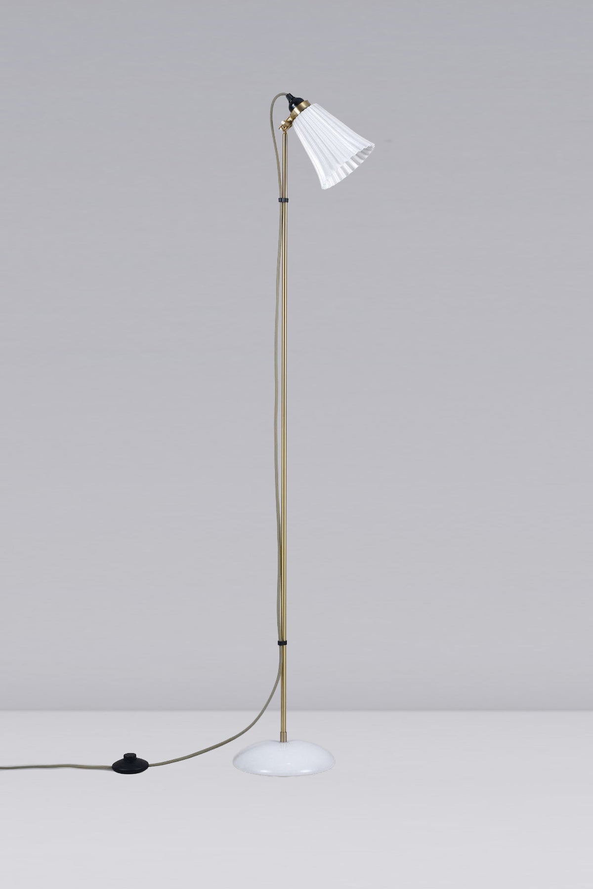 OBTC Product Image, Light Off: Hector Pleat Medium Floor Light, Natural White & Satin Brass