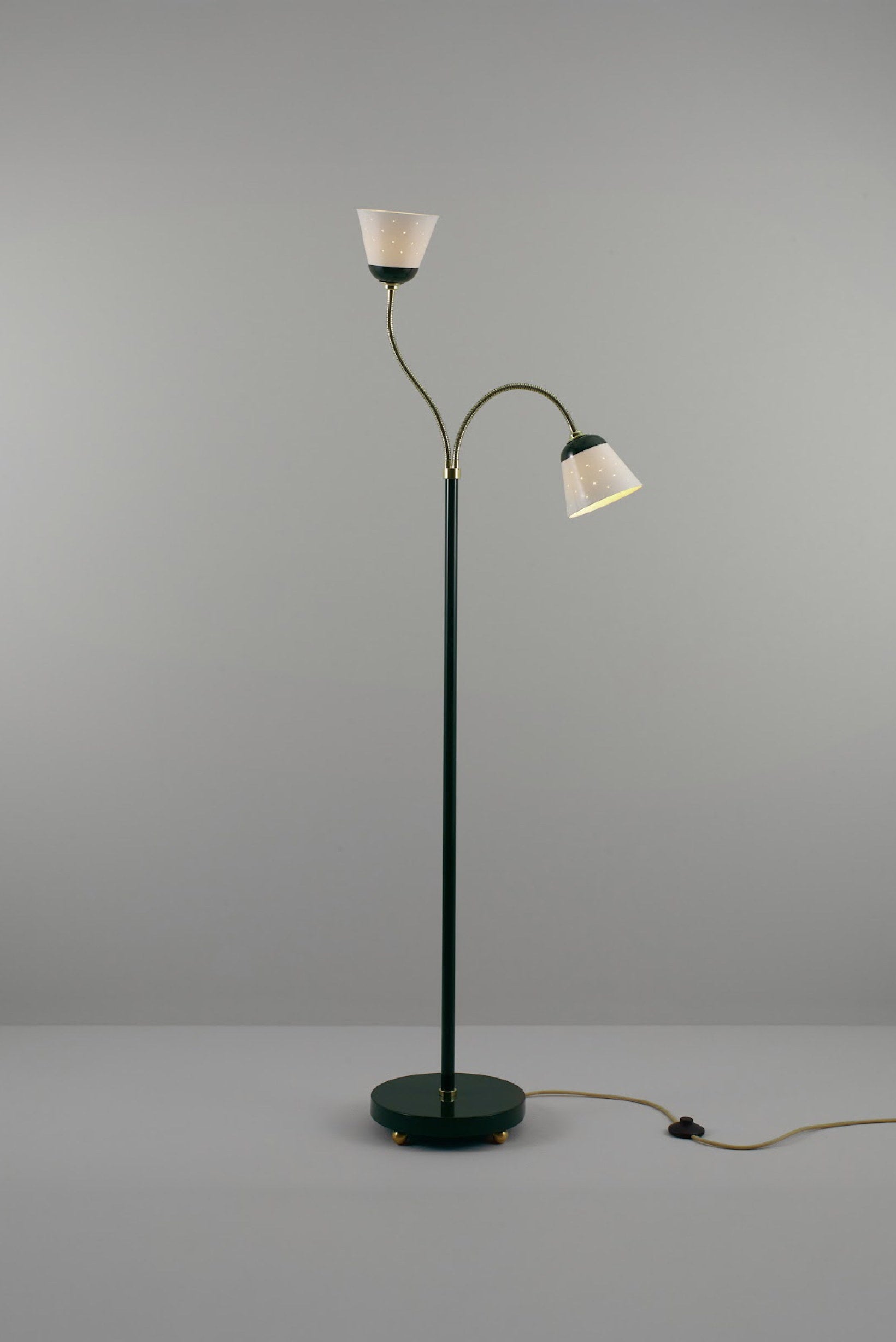 OBTC Product Image, Light On: Alma Floor Light, Seaweed & Satin Brass