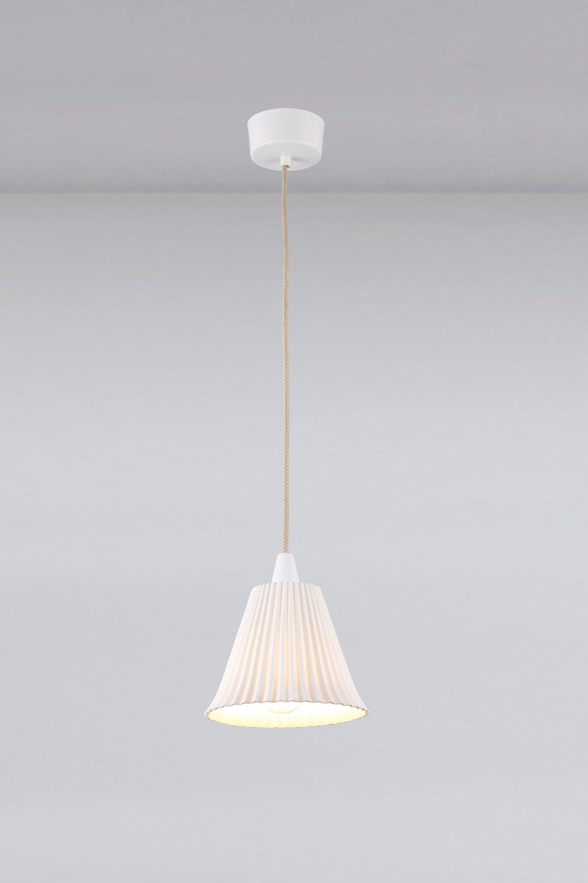 OBTC Product Image, Light On: Hector Pleat Large Pendant, Natural White