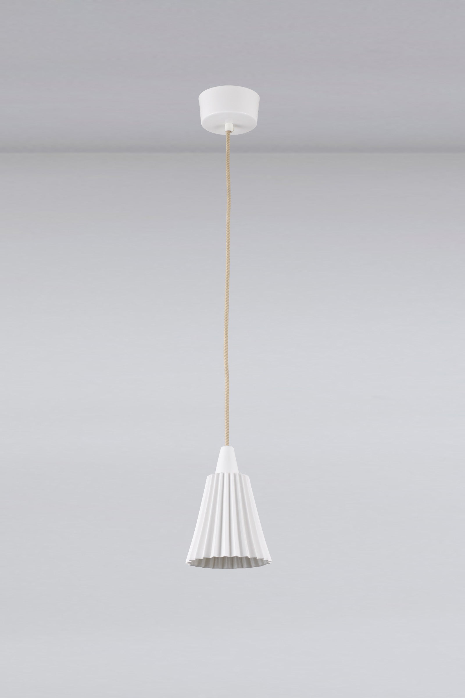 OBTC Product Image, Light Off: Hector Pleat Medium Pendant Light, Natural White Range