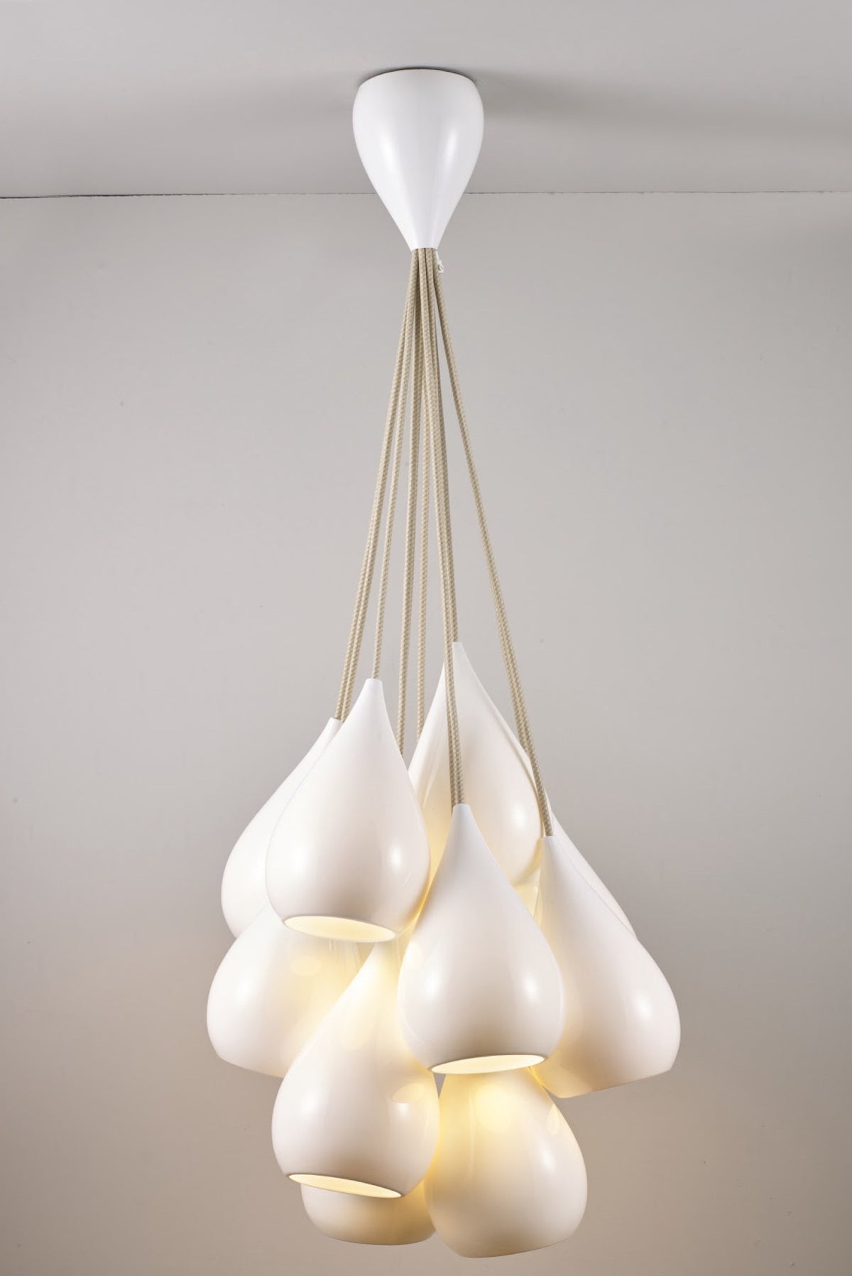 OBTC Product Image: Drop One Grouping of Eleven Pendants, Natural White Gloss