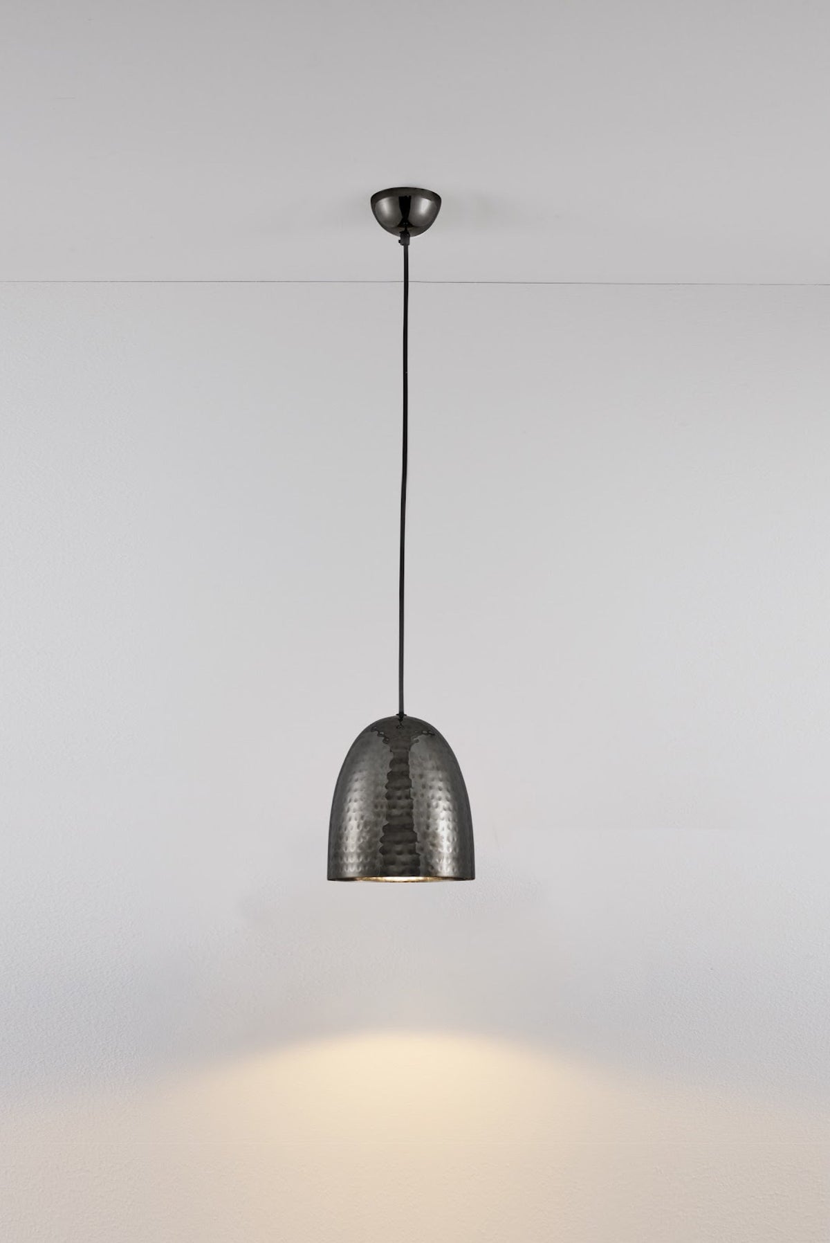 OBTC Product Image, Light On: Stanley Small Pendant, Hammered Black Nickel Range