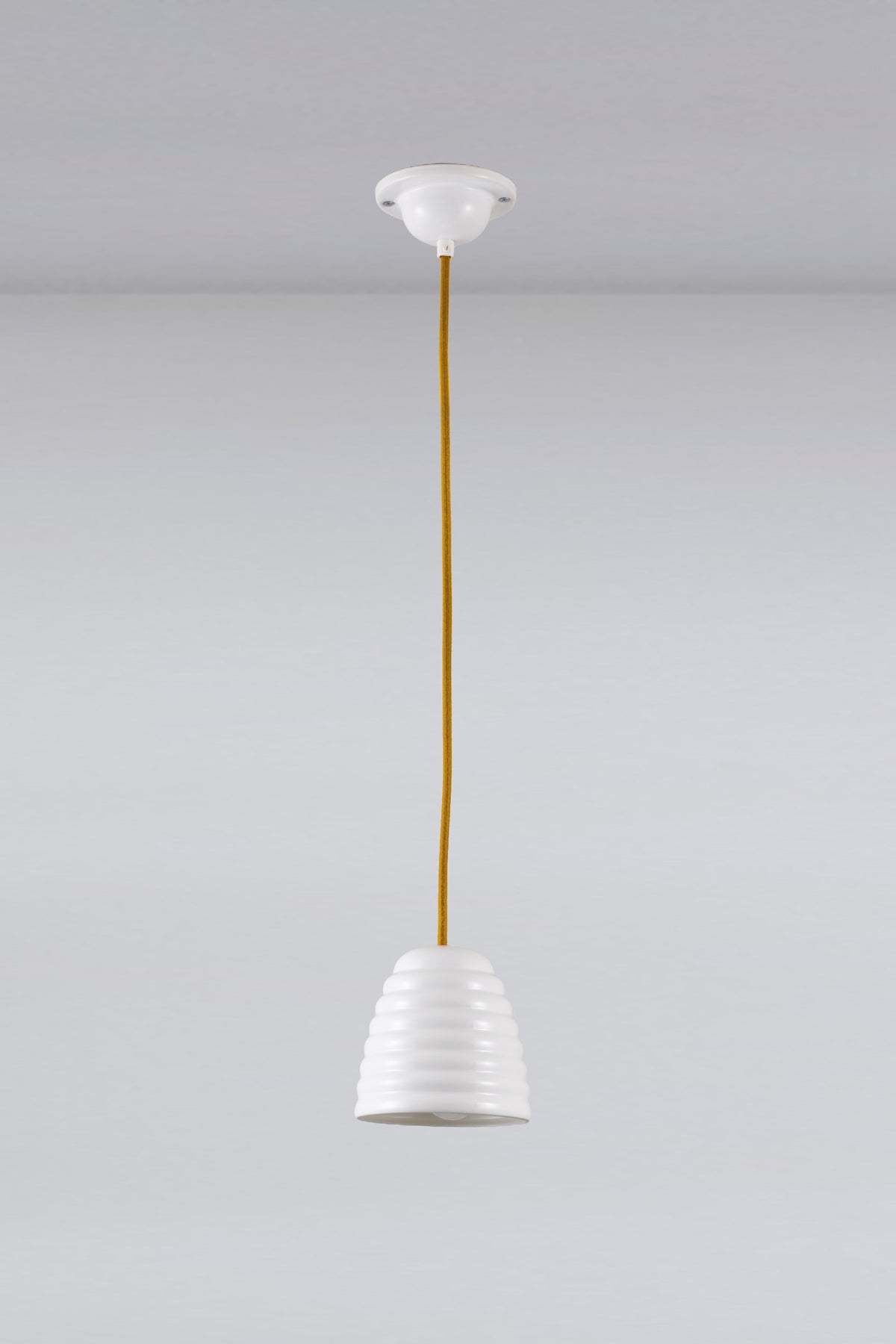 OBTC Product Image, Light Off: Hector Bibendum Size 1 Pendant, Natural White With Yellow Cable Range