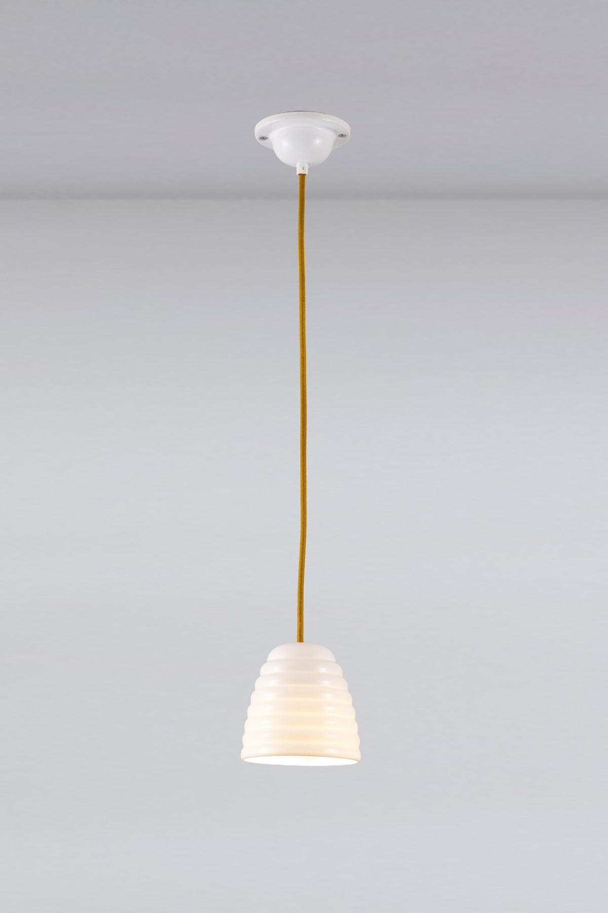 OBTC Product Image, Light On: Hector Bibendum Size 1 Pendant, Natural White With Yellow Cable Range