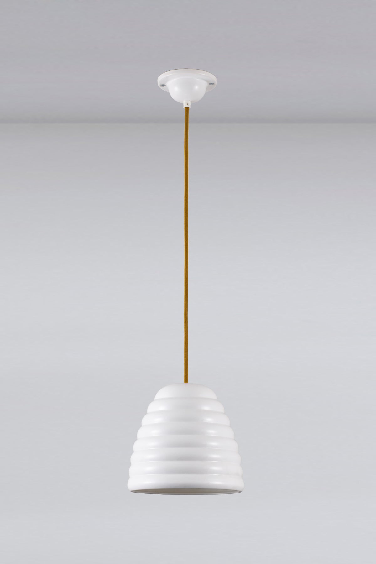 OBTC Product Image, Light Off: Hector Bibendum Size 2 Pendant, Natural White With Yellow Cable Range