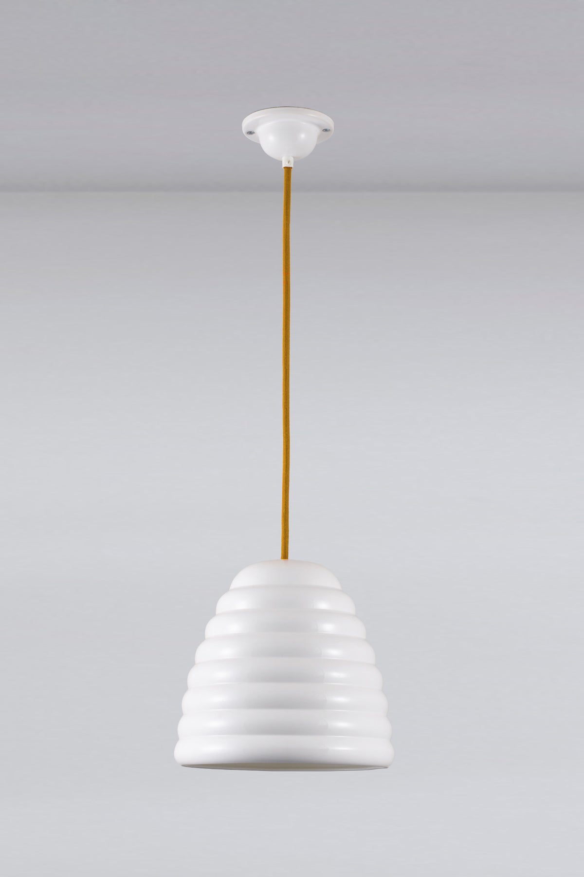 OBTC Product Image, Light Off: Hector Bibendum Size 3 Pendant, Natural White With Yellow Cable Range