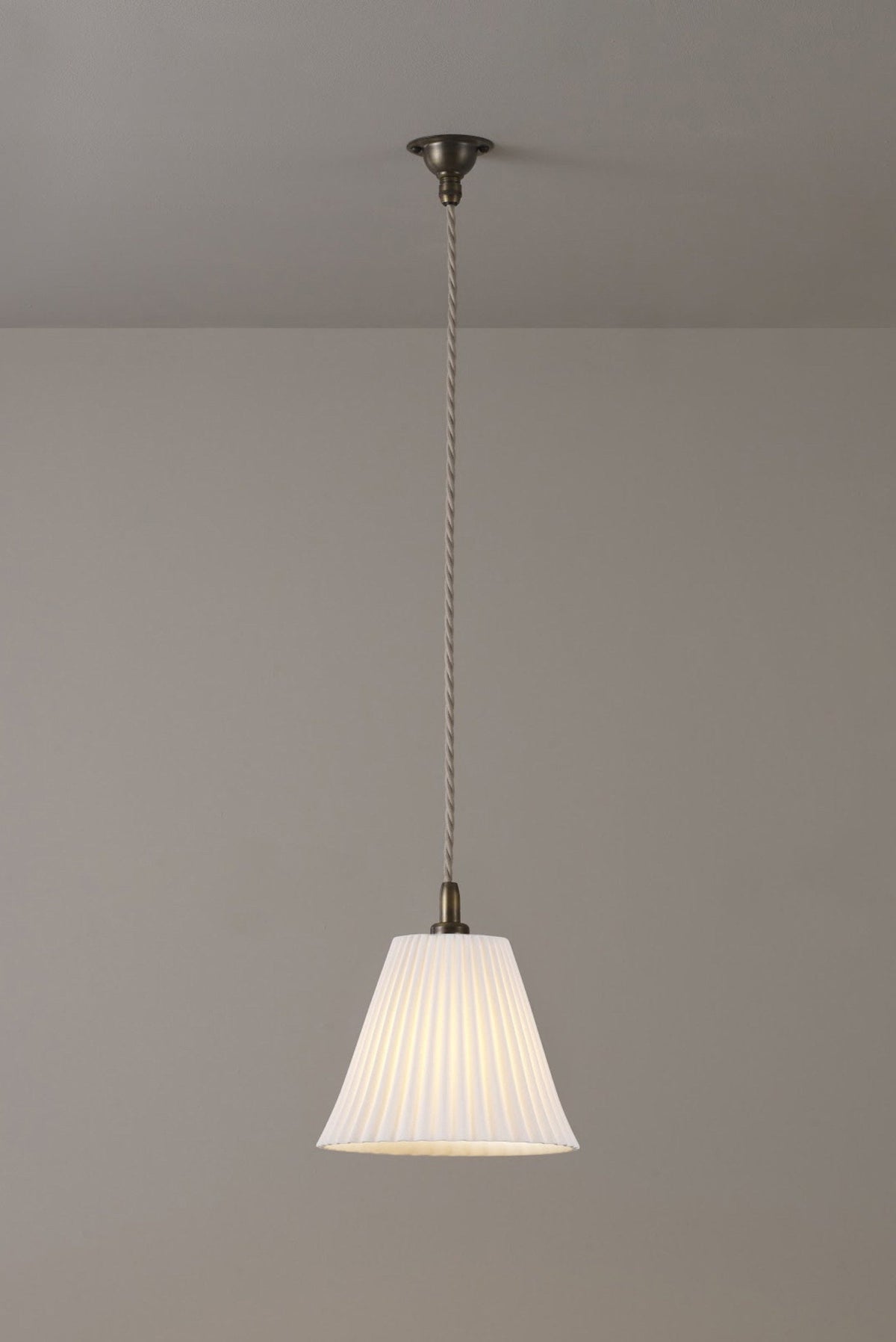 Antique Brass Pleat Large Pendant