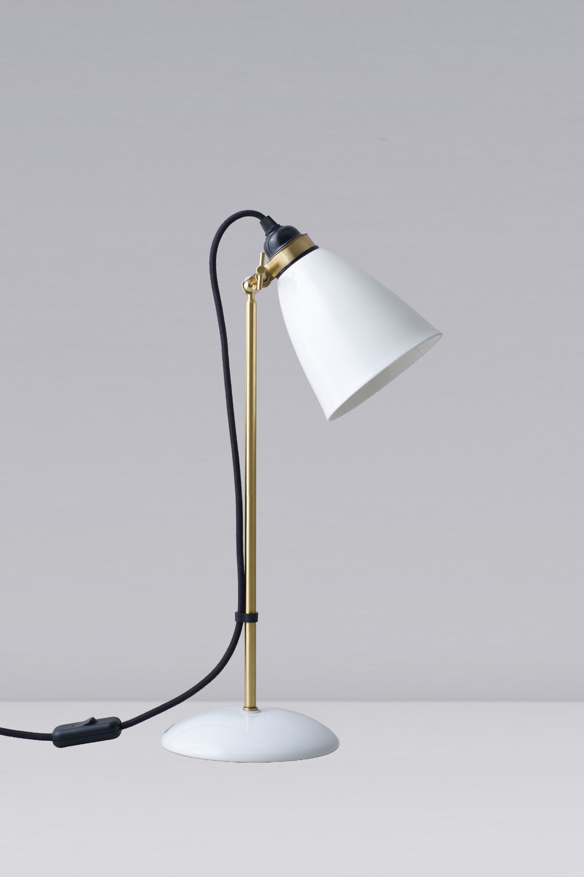OBTC Product Image, Light Off: Hector 30 Table Light, Natural White & Satin Brass Range