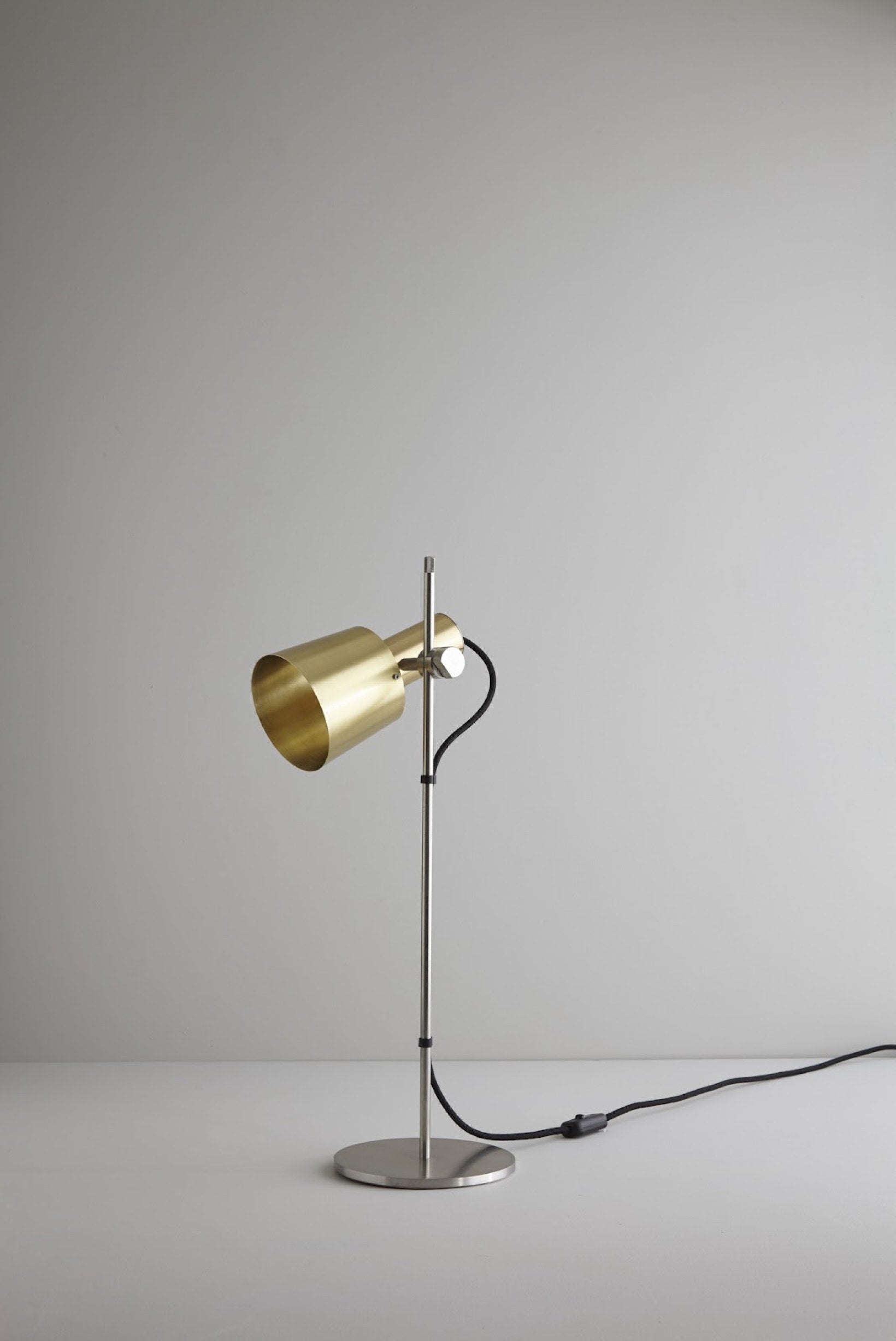 OBTC Product Image, Light Off: Chester Table Light, Satin Brass & Stainless Steel Range