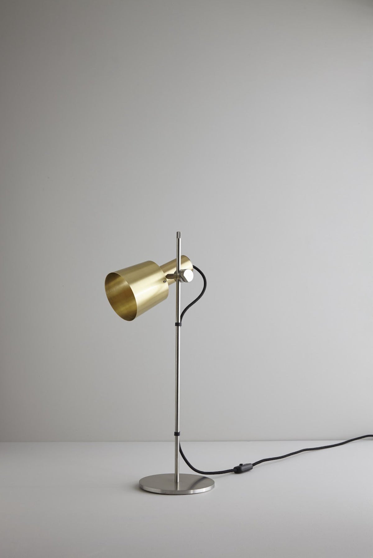 OBTC Product Image, Light Off: Chester Table Light, Satin Brass & Stainless Steel Range