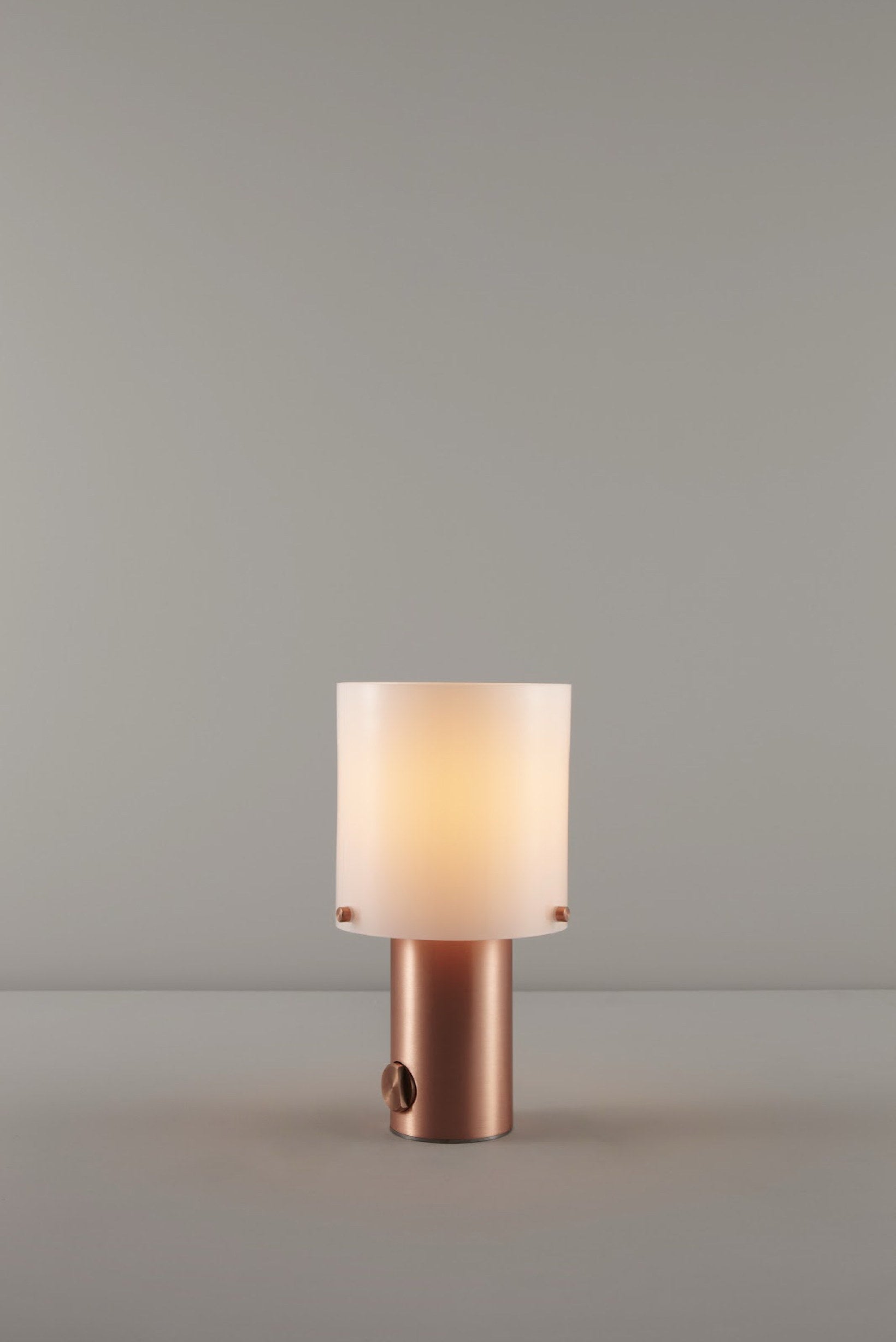 OBTC Product Image, Light On: Walter Table Size 1, Copper, Opal Glass Range