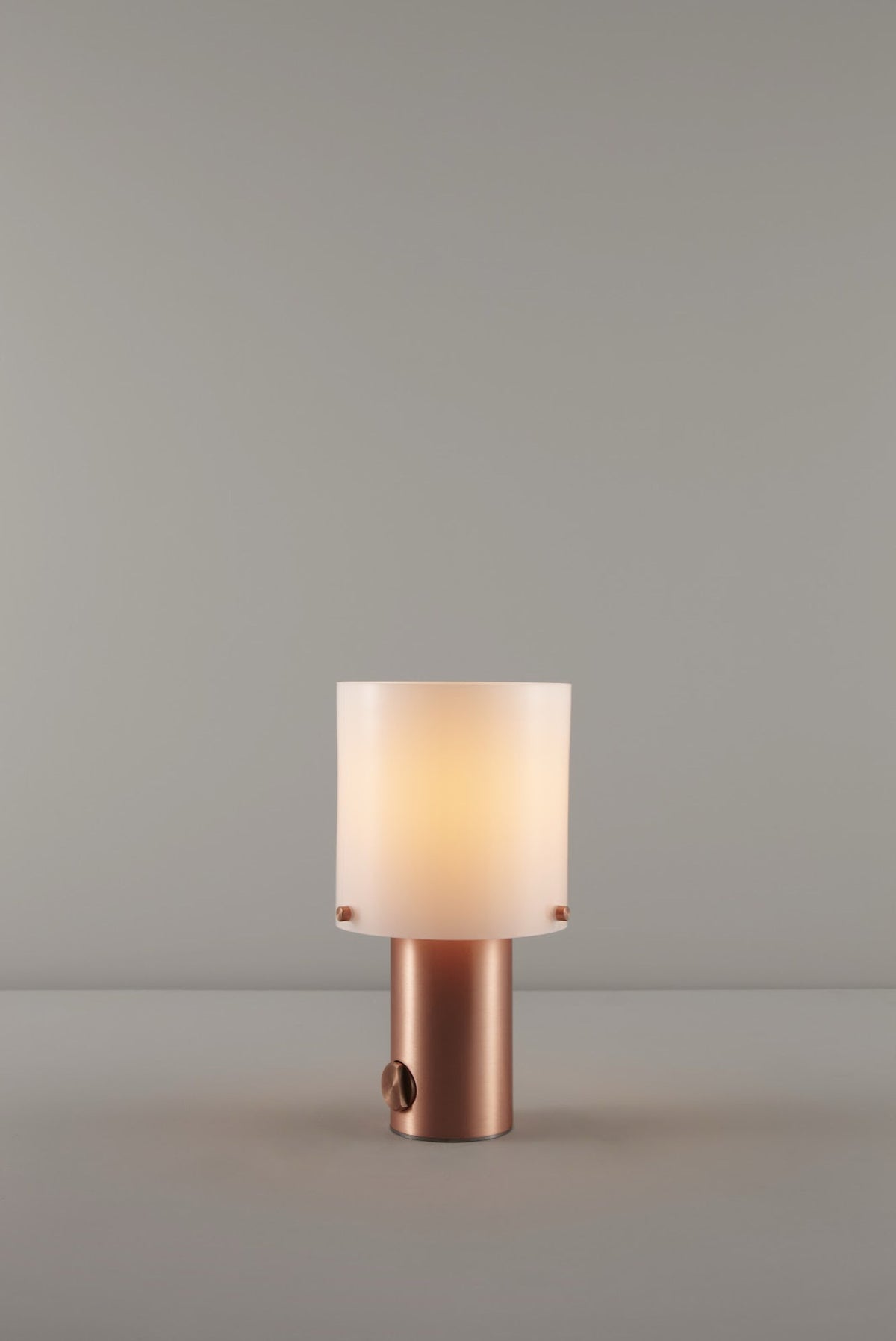 OBTC Product Image, Light On: Walter Table Size 1, Copper, Opal Glass Range