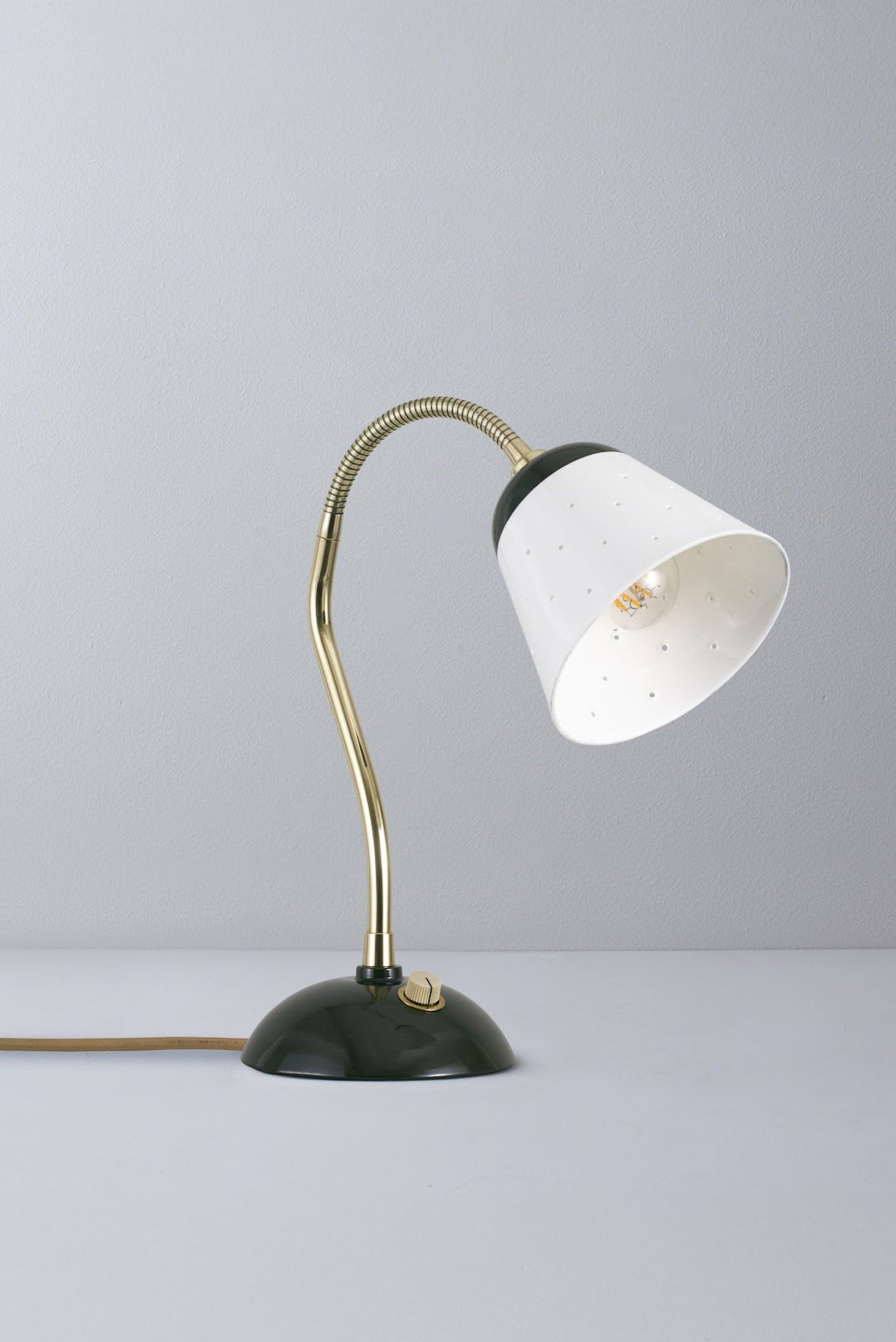 OBTC Product Image, Light Off: Alma Table Light, Seaweed & Satin Brass