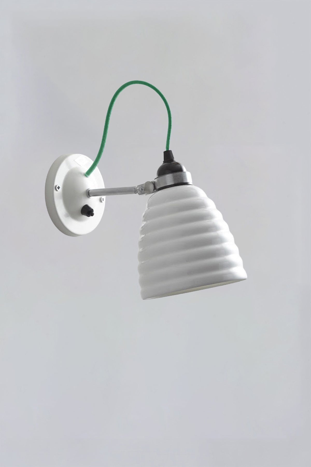 OBTC Product Image, Light Off: Hector Bibendum Wall Light Switched, Natural White With Green Cable Range
