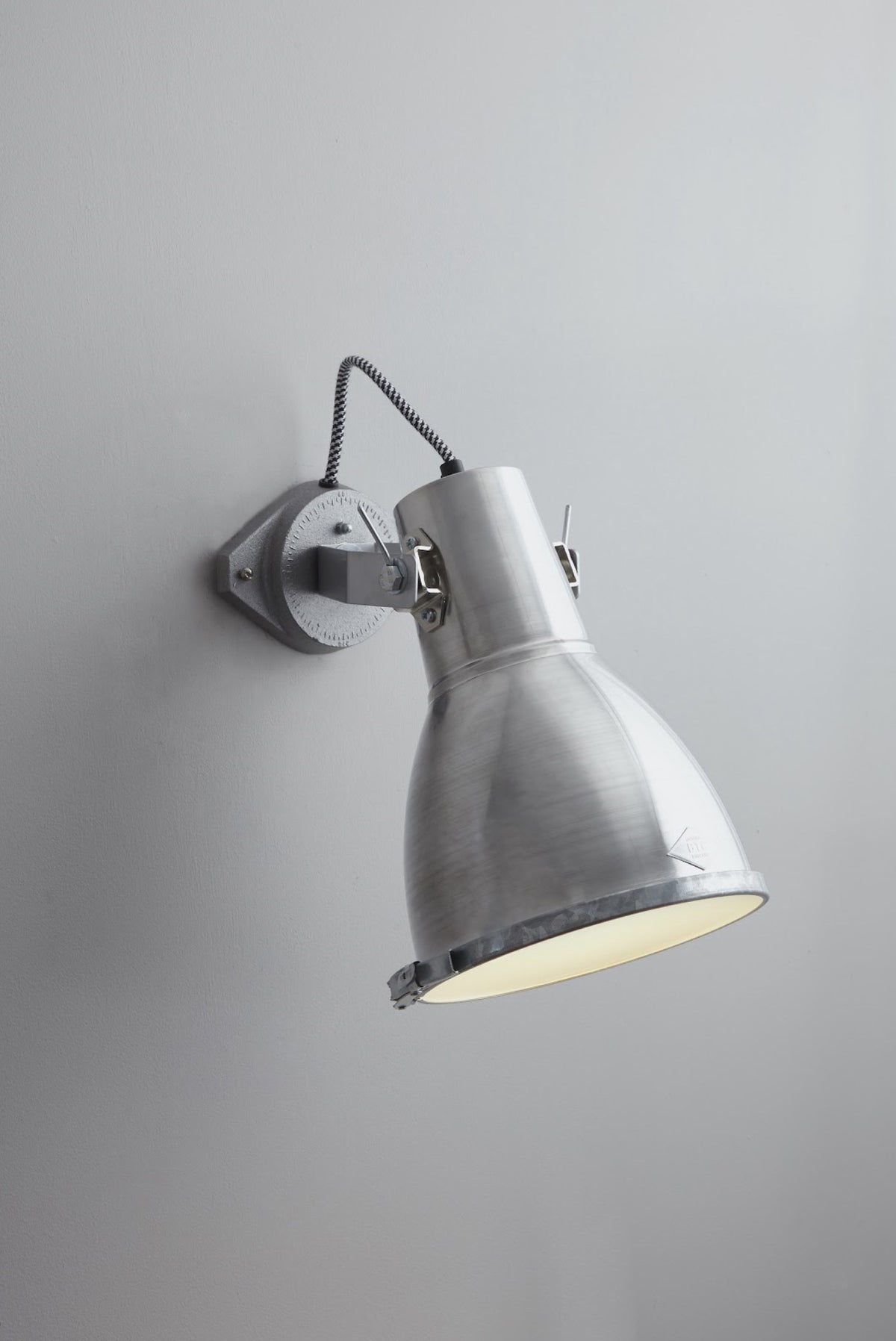 OBTC Product Image, Light On: Stirrup 2 Wall Light, Natural Aluminium Range