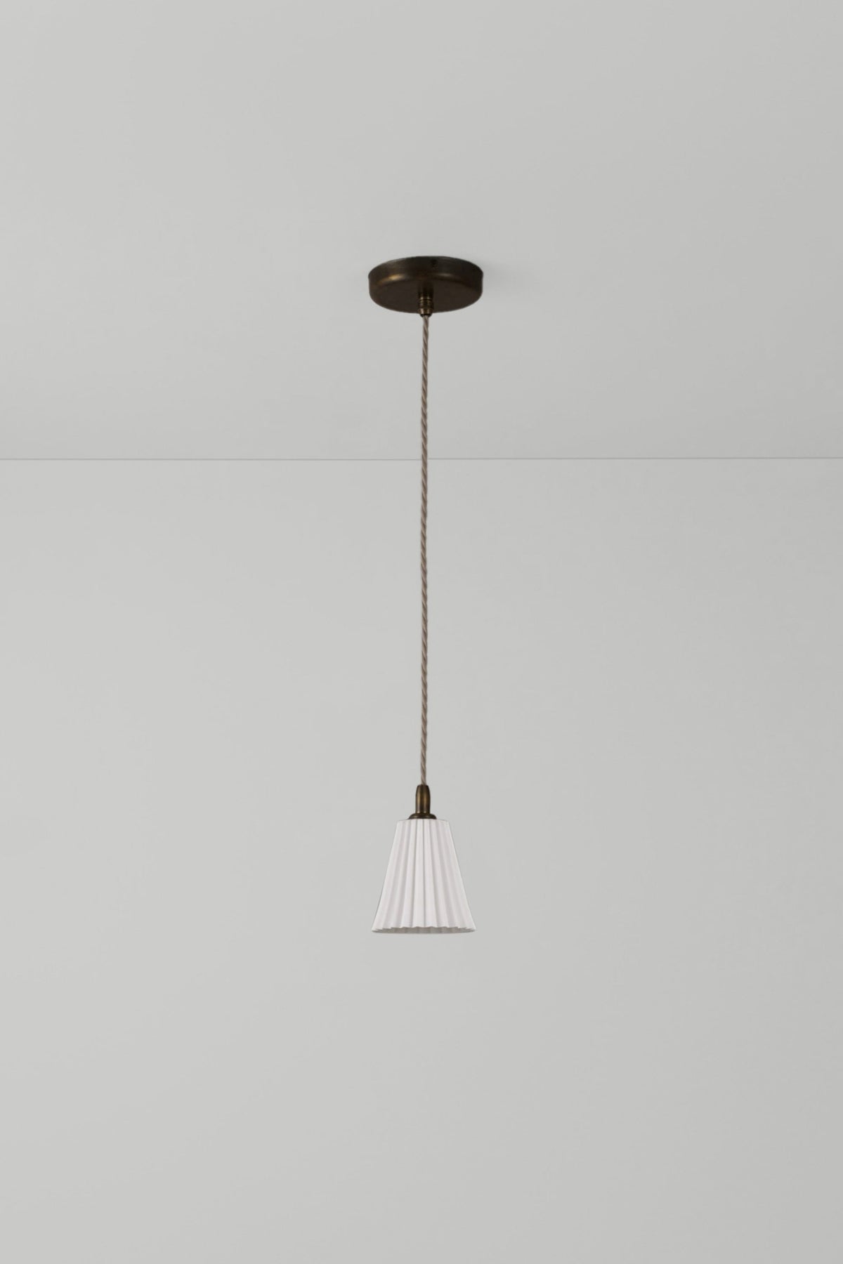 Antique Brass Pleat Pendant