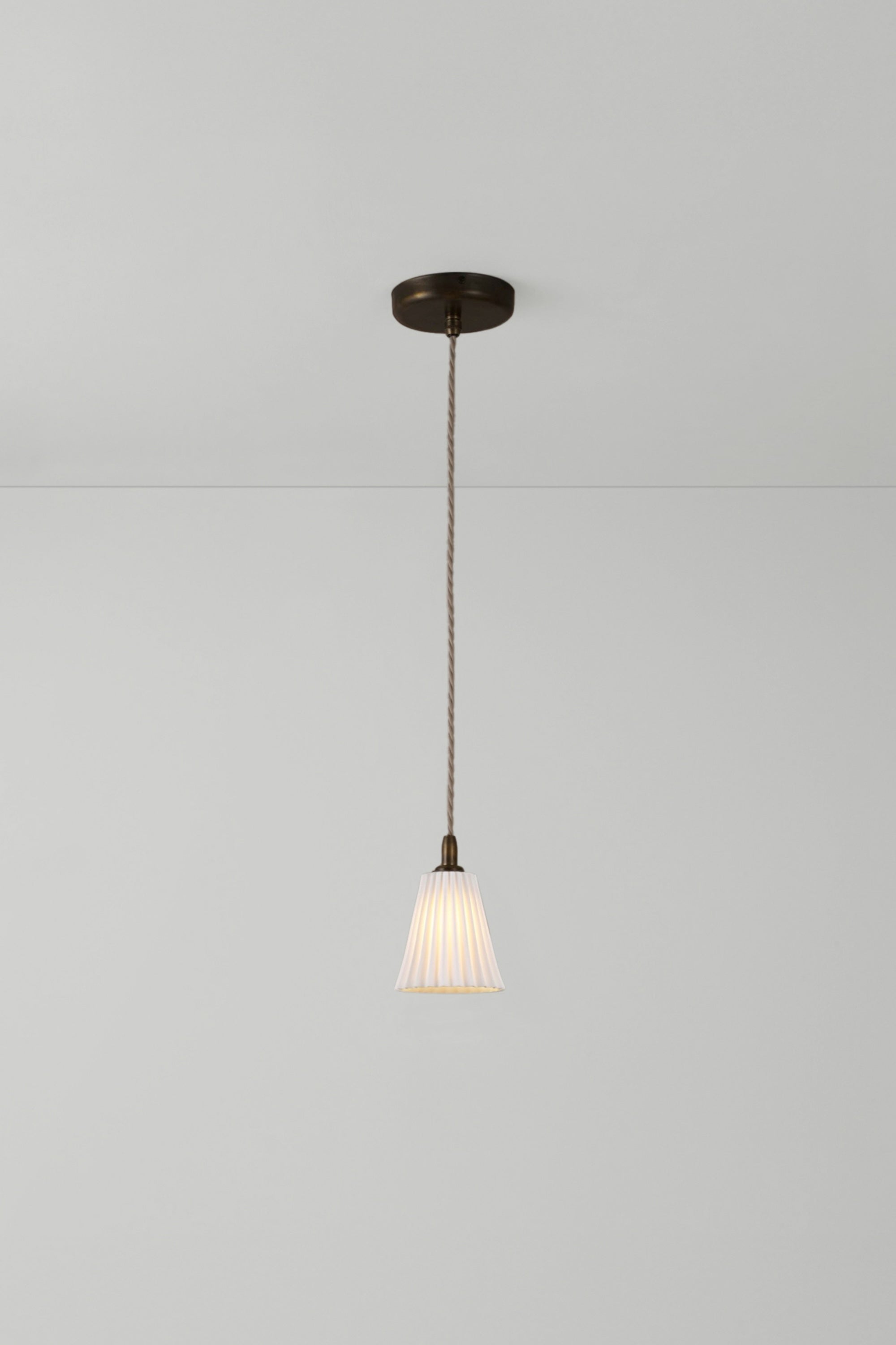 Antique Brass Pleat Pendant