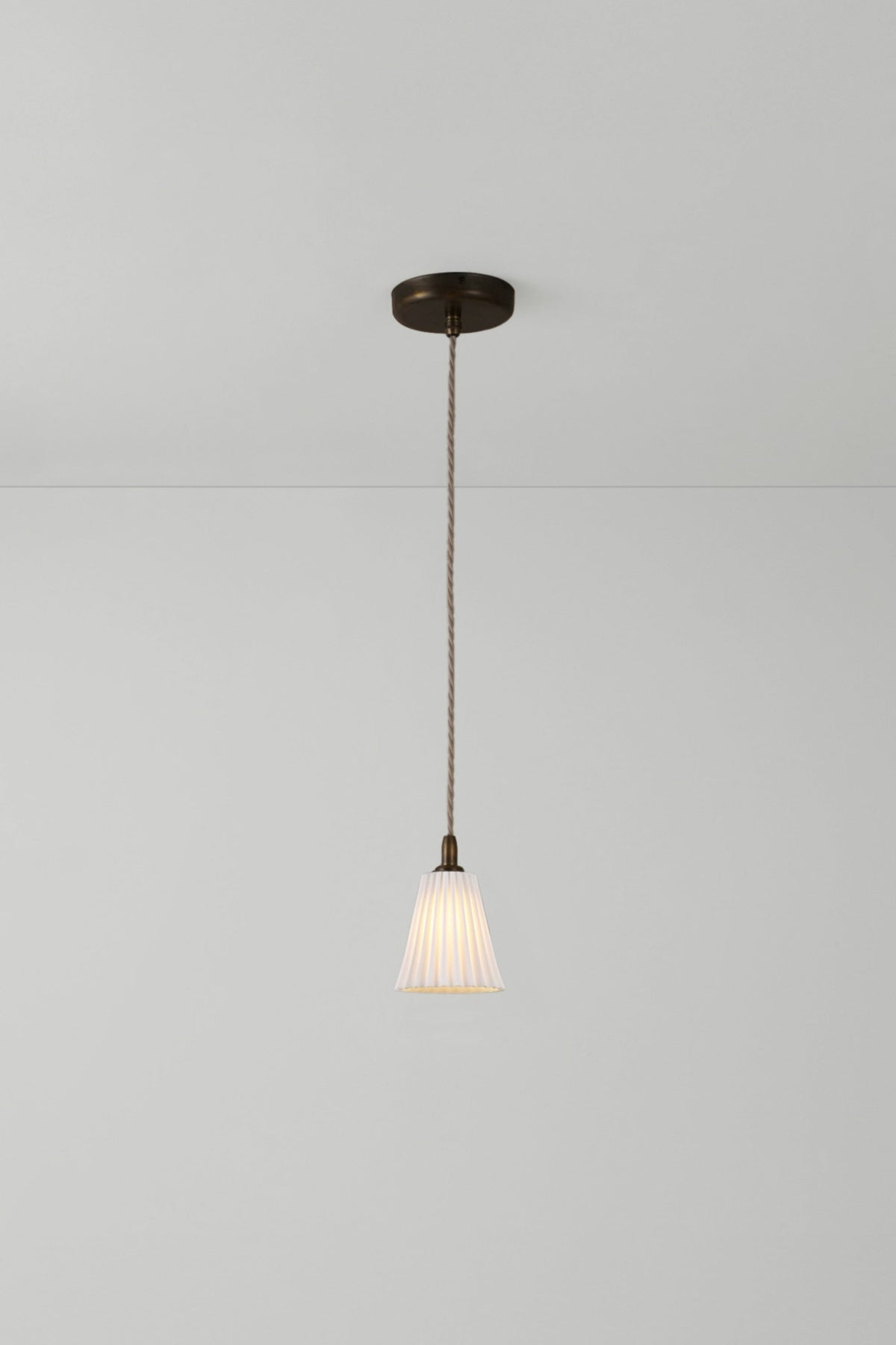 Antique Brass Pleat Pendant
