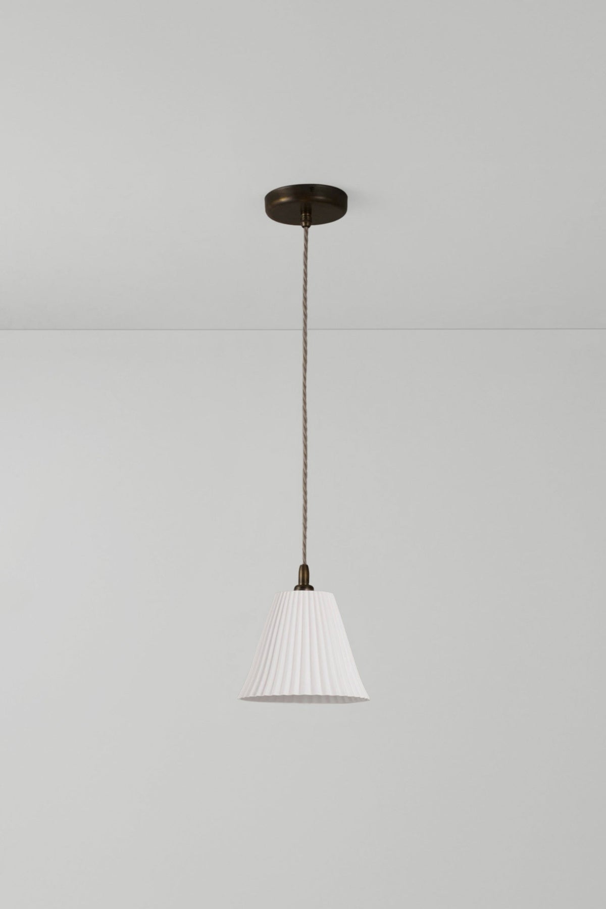 Antique Brass Pleat Large Pendant