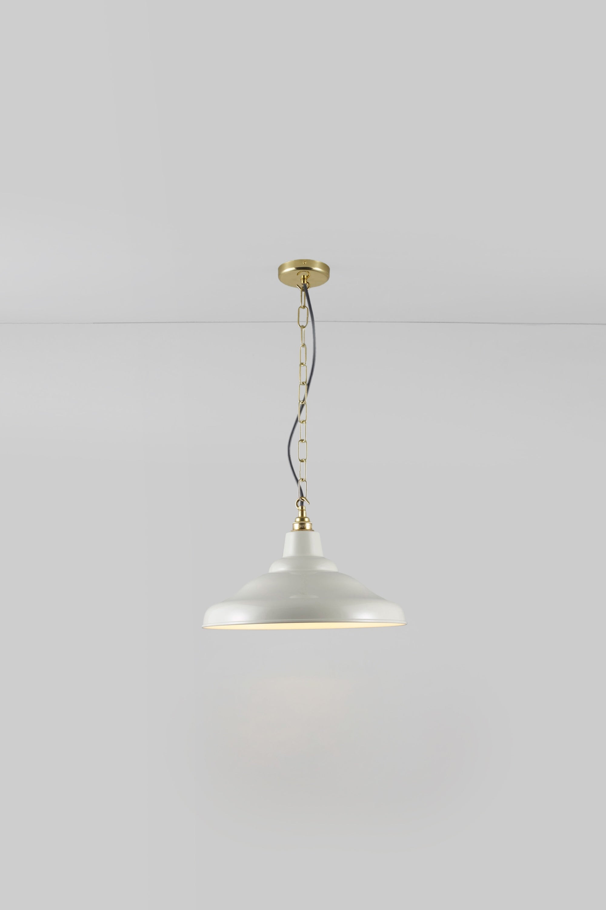 OBTC Product Image: Switched On School Pendant Light 7200 in Putty Grey With White Interior by Davey Lighting