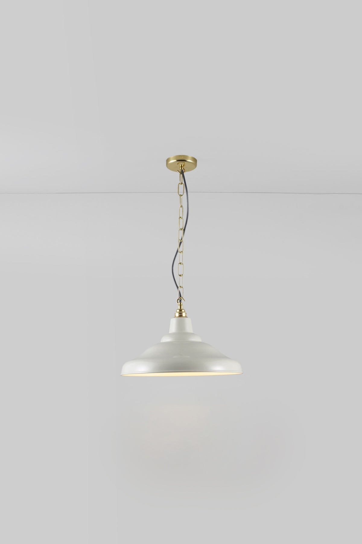 OBTC Product Image: Switched On School Pendant Light 7200 in Putty Grey With White Interior by Davey Lighting