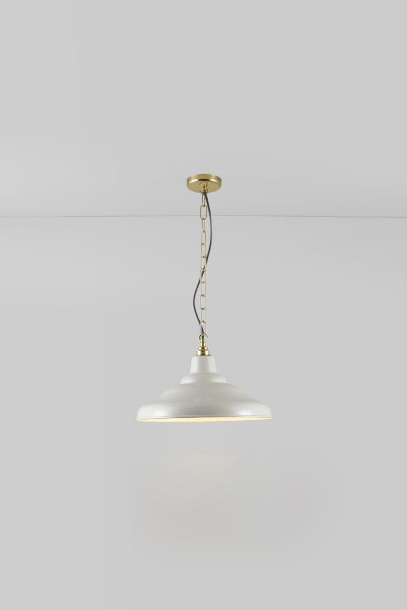btc School Pendant Light Putty Grey / White