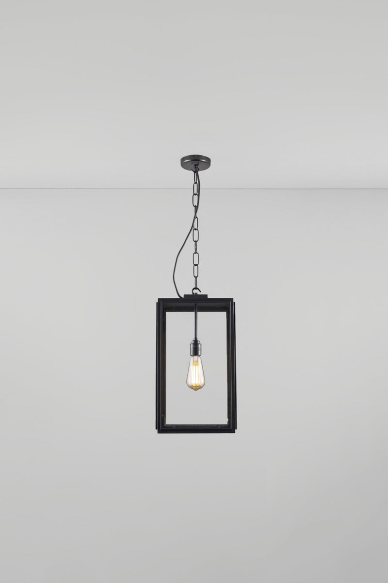btc Square Pendant Closed Top Weathered Brass / Clear